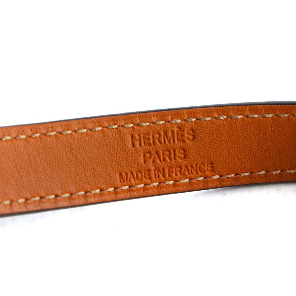 HERMÈS - Bracelet double tour Kelly en cuir violet (S)