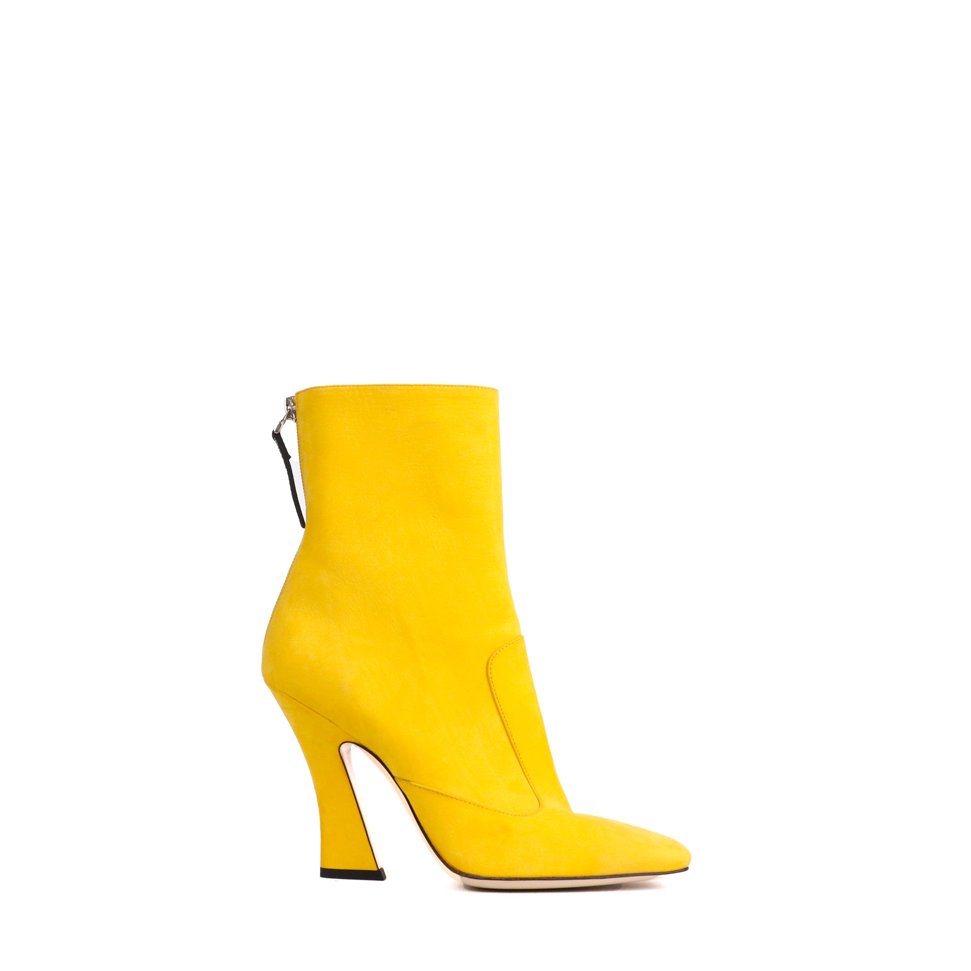FENDI - Bottines à talon FFreedom Fendi en suède jaune (T37)