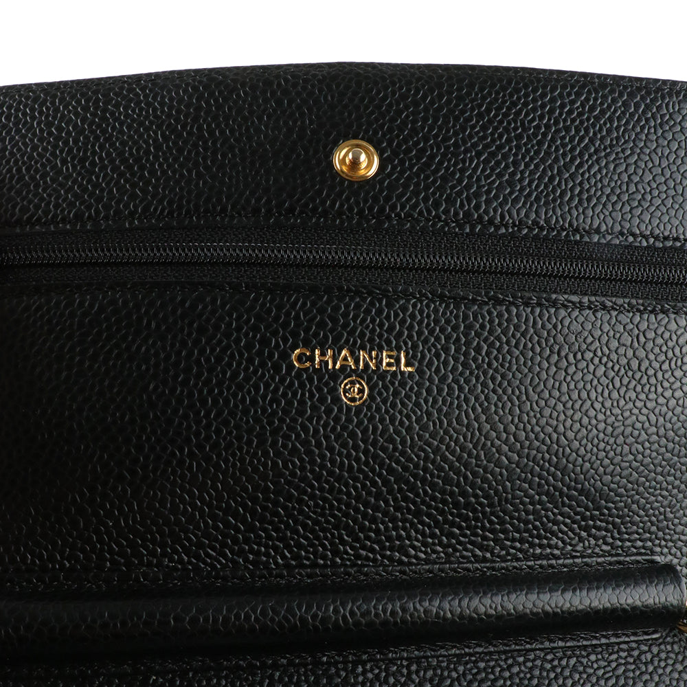 CHANEL - Sac Wallet On Chain Timeless en cuir caviar noir