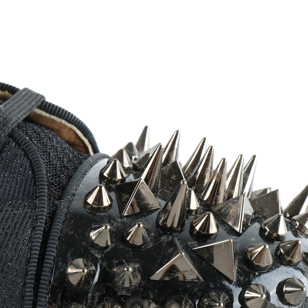 LOUBOUTIN - Sneakers montante à clous en velours noir (T41,5)