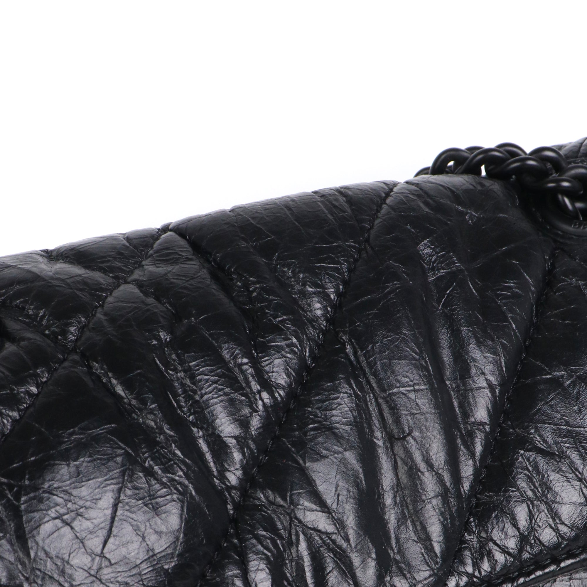 BALENCIAGA - Crush small shoulder bag in black leather
