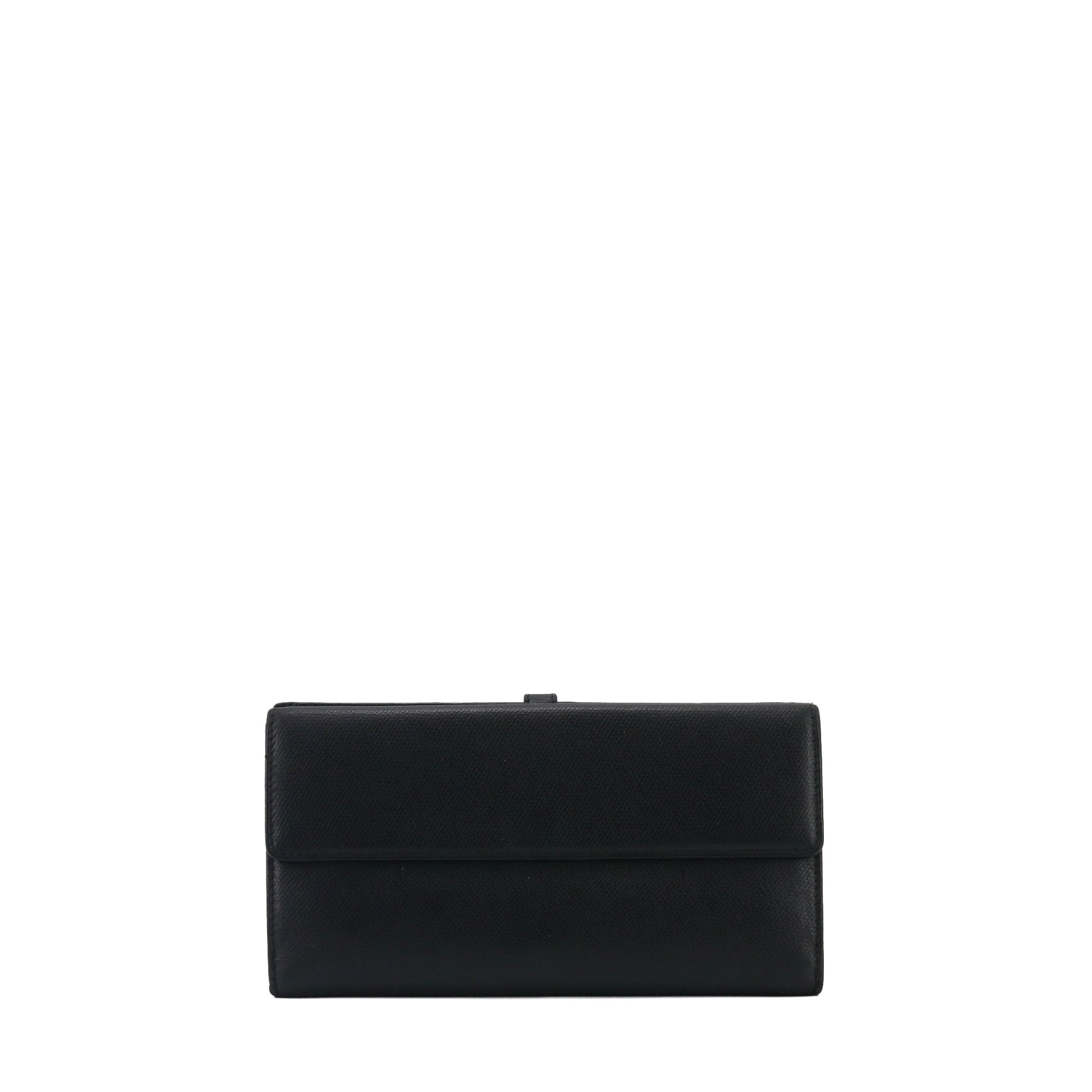CHANEL - Portefeuille Chanel en cuir grainé noir