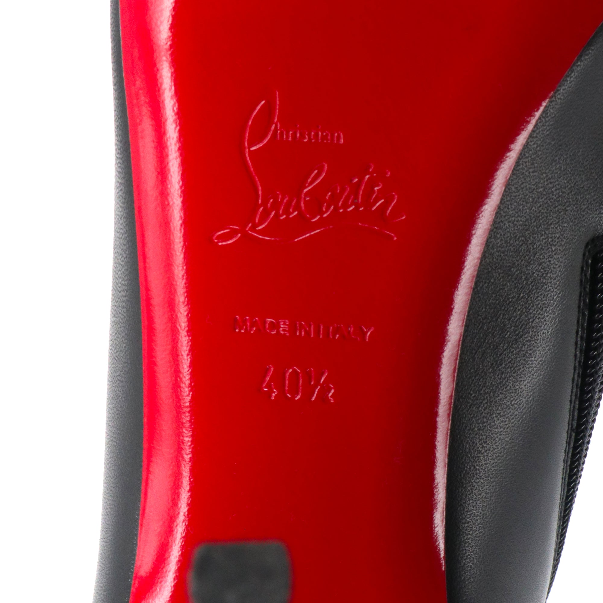 LOUBOUTIN - Louboutin So Kate pumps in black smooth leather and silver studs (T38)