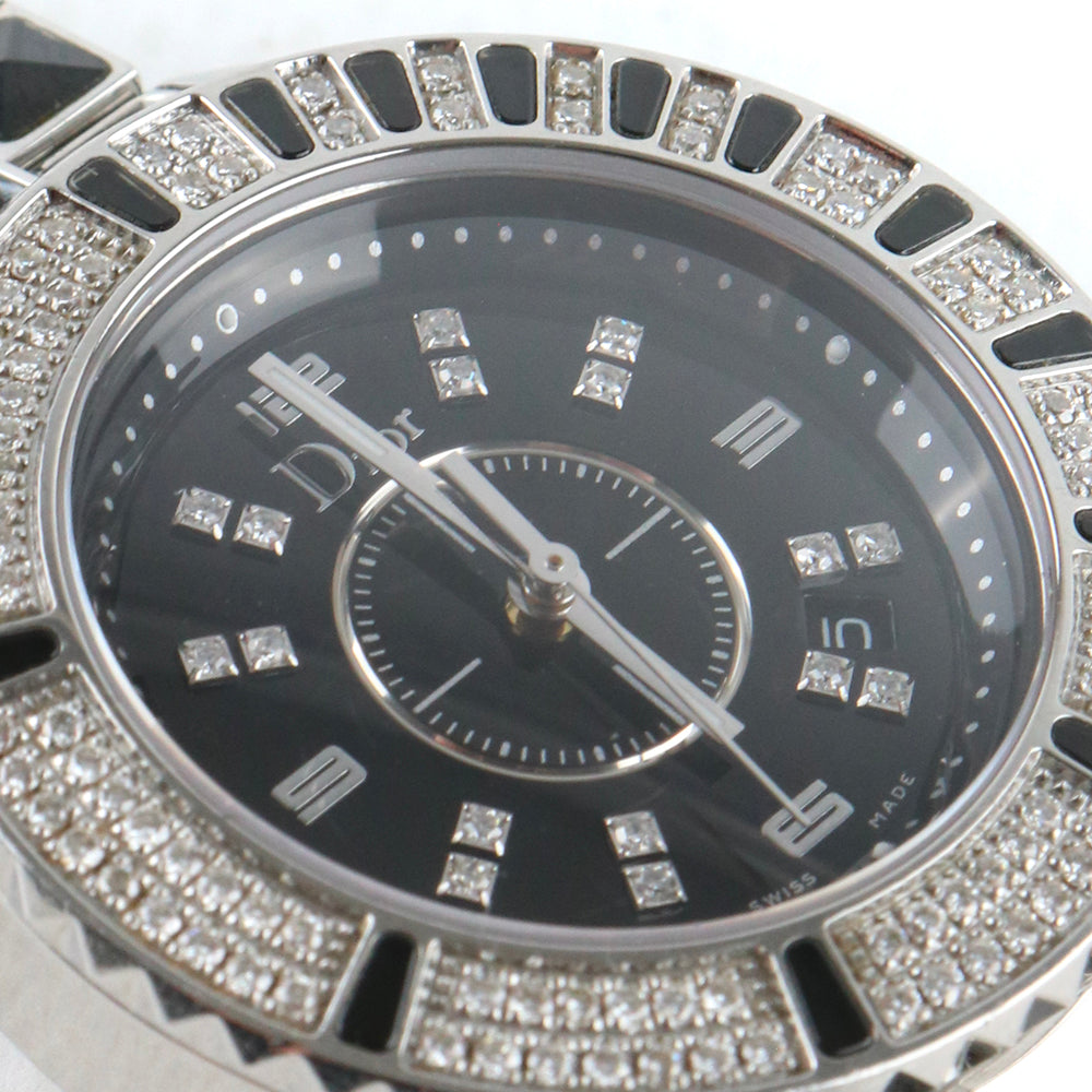 DIOR - Montre Christal en acier et diamants