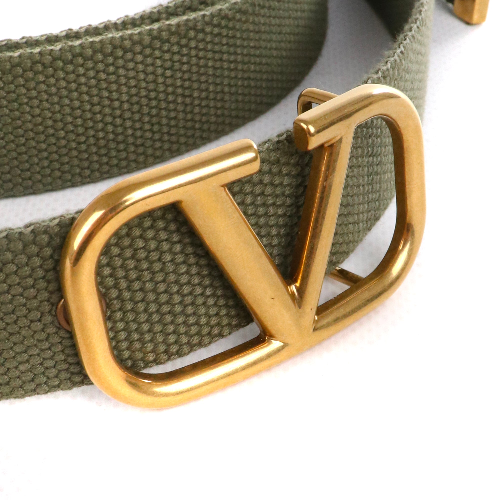 VALENTINO - Ceinture Valentino en toile kaki (T95)