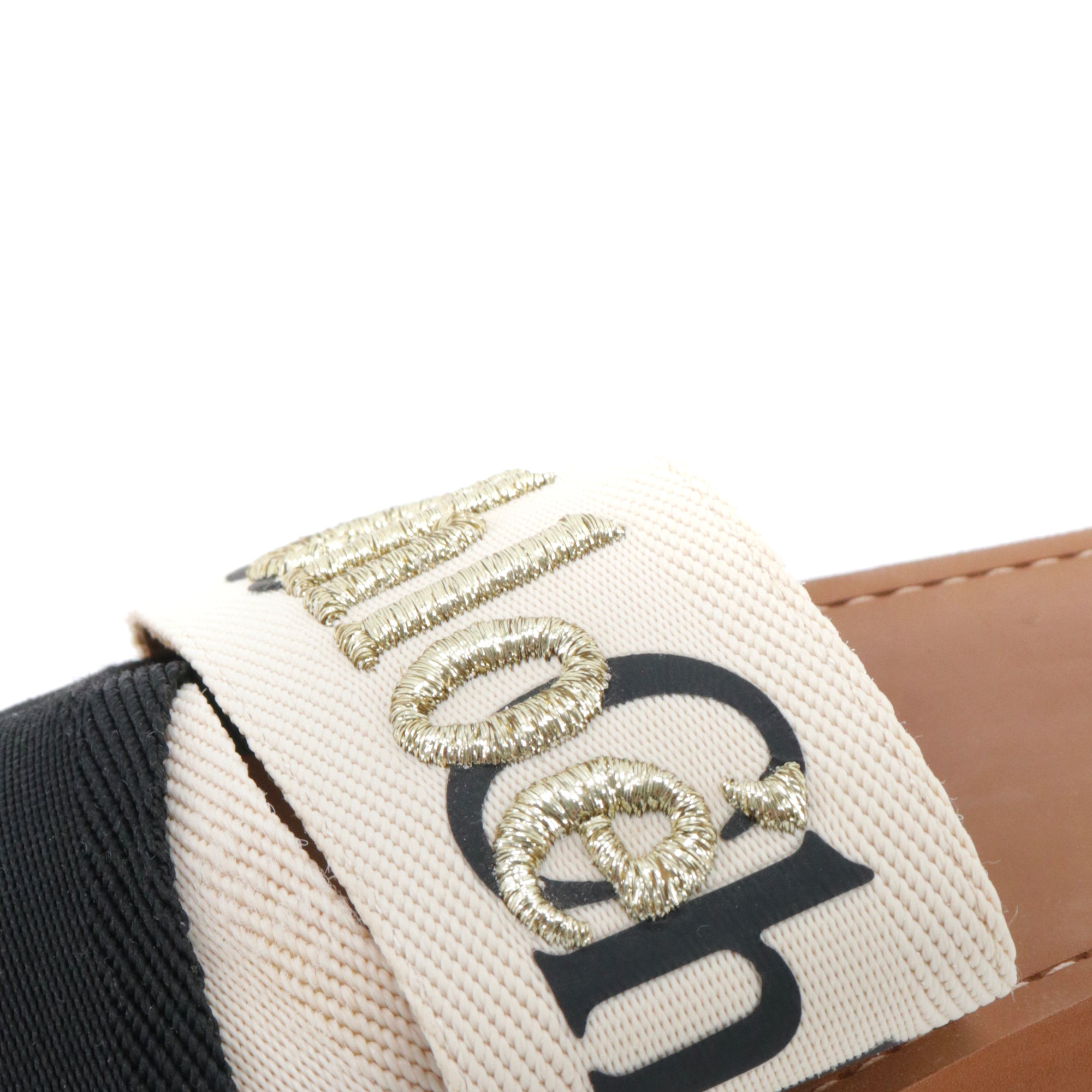 CHLOÉ - Sandales Woody Chloé en toile blanche et noire (T40)