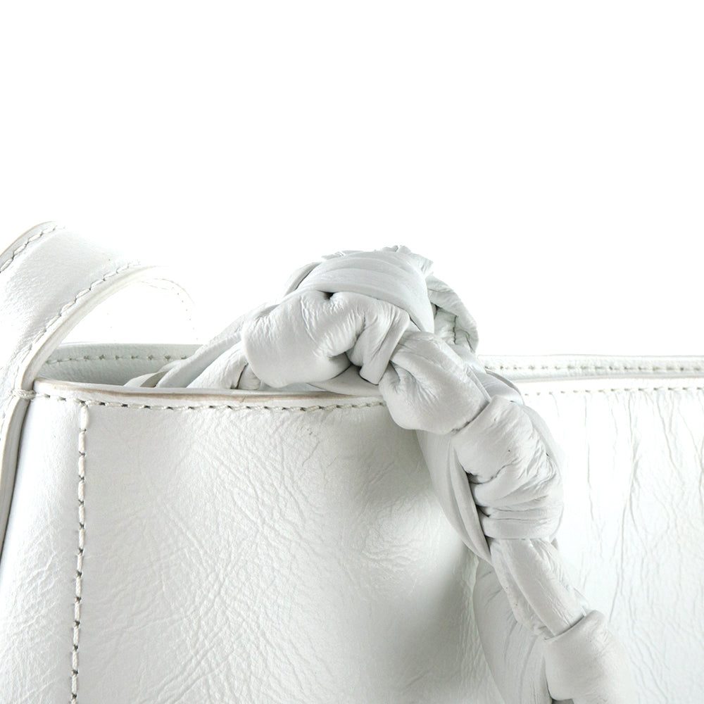 JACQUEMUS - Le Grand Sac Noeud shopping bag in white leather