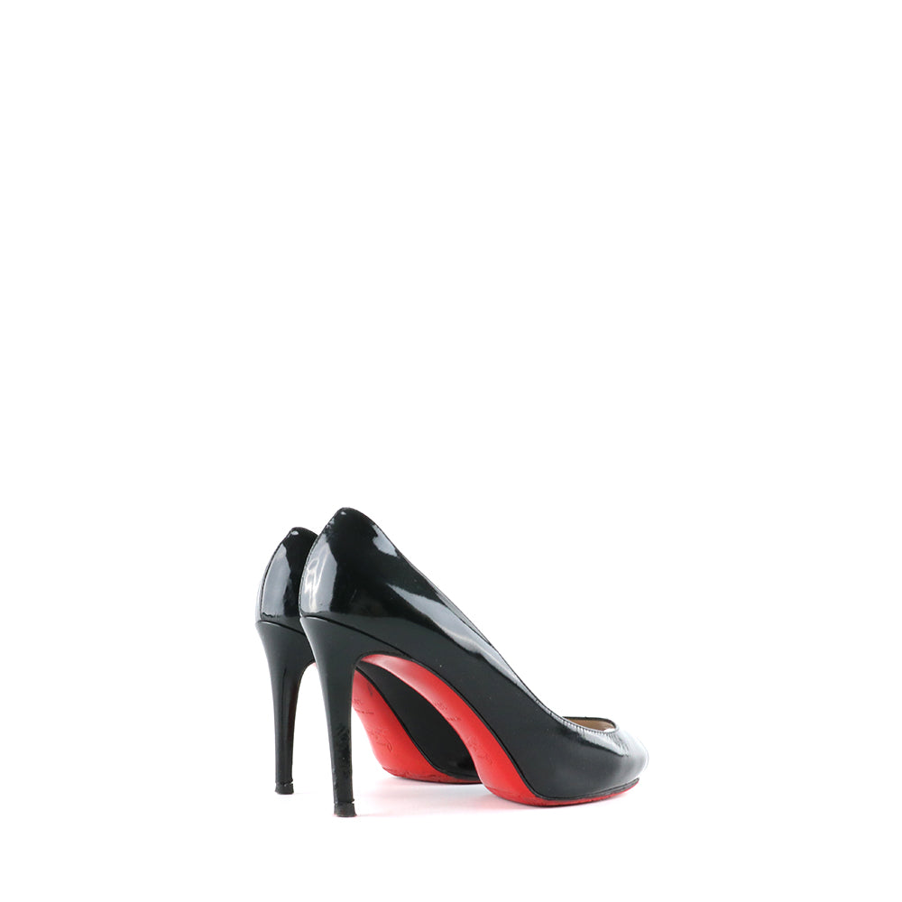 LOUBOUTIN - Escarpins Lady Claude en cuir noir verni (T36,5)