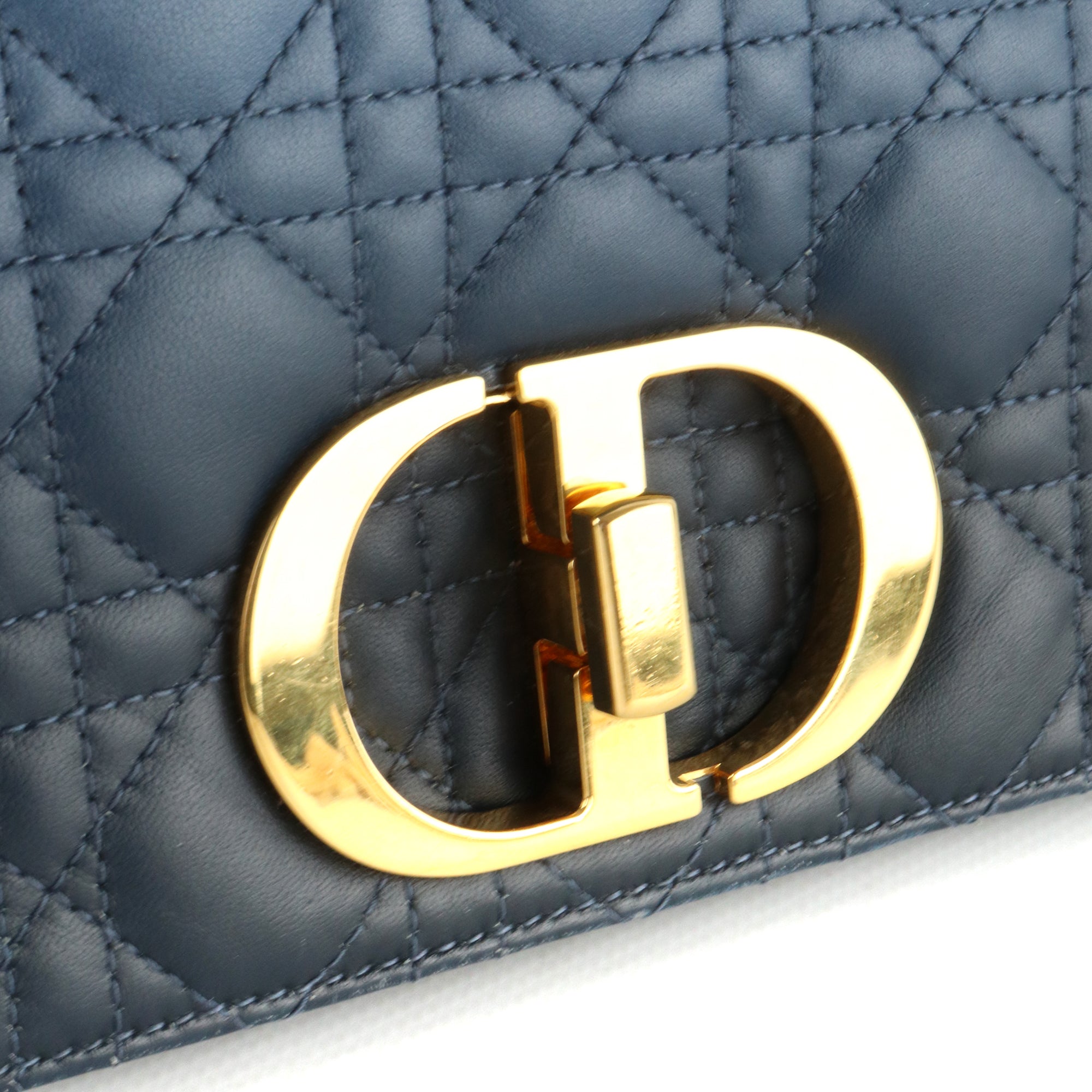 DIOR - Caro large shoulder bag in limited edition blue gradient leather
