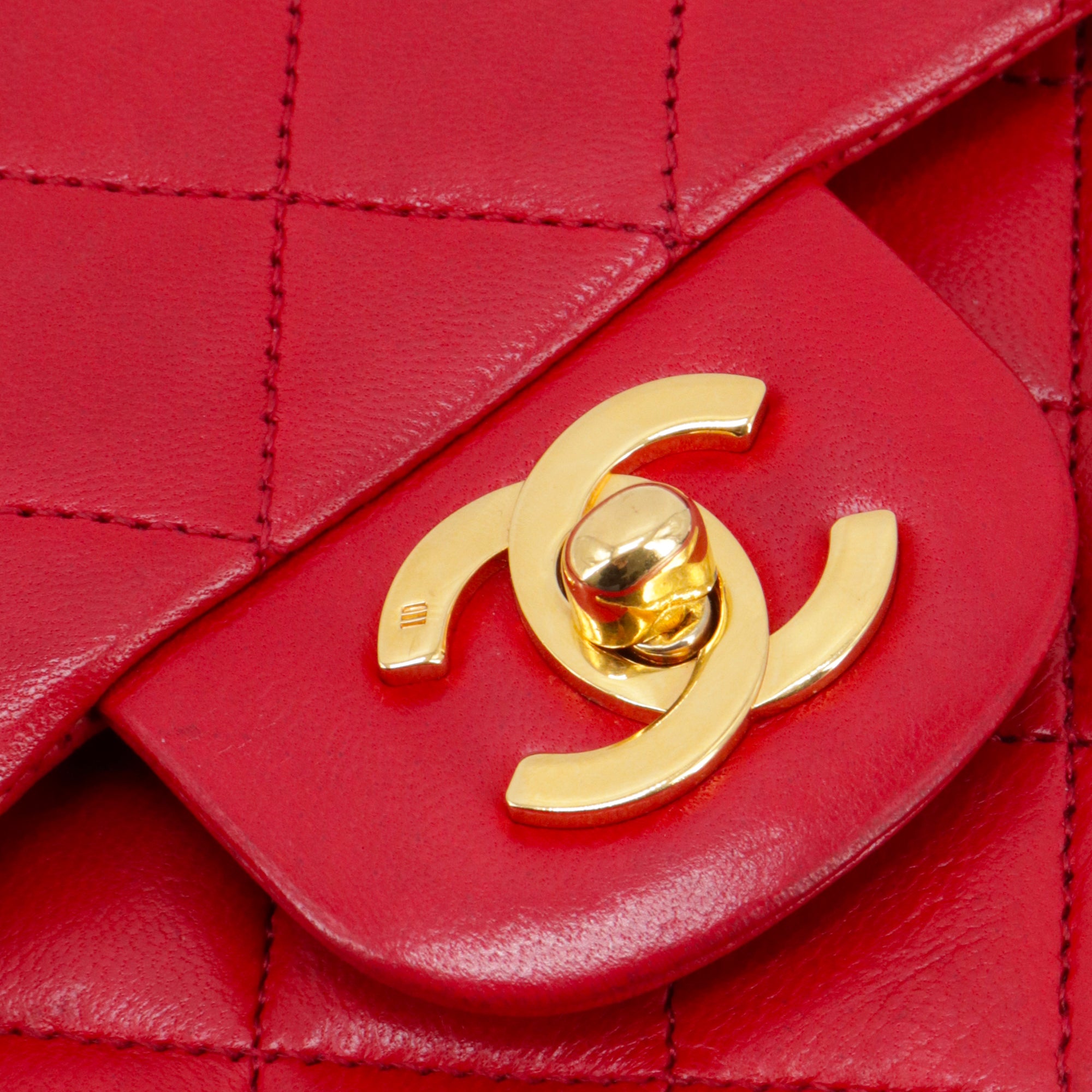 CHANEL - Classic/Timeless 23 Chanel vintage double flap handbag in red quilted leather