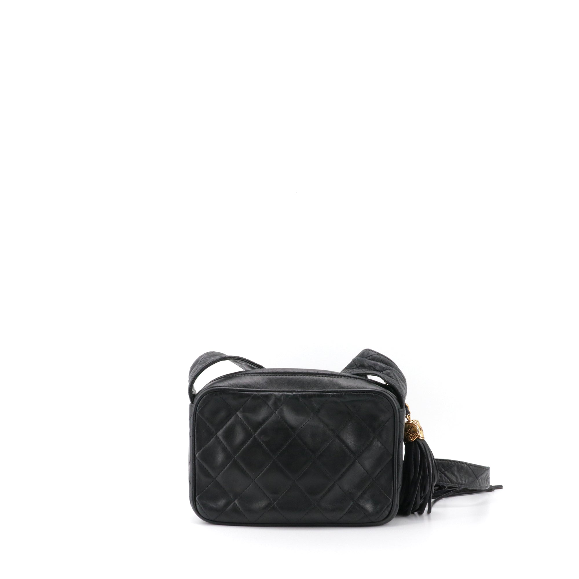 CHANEL - Chanel Vintage Camera Shoulder Bag in Black Leather