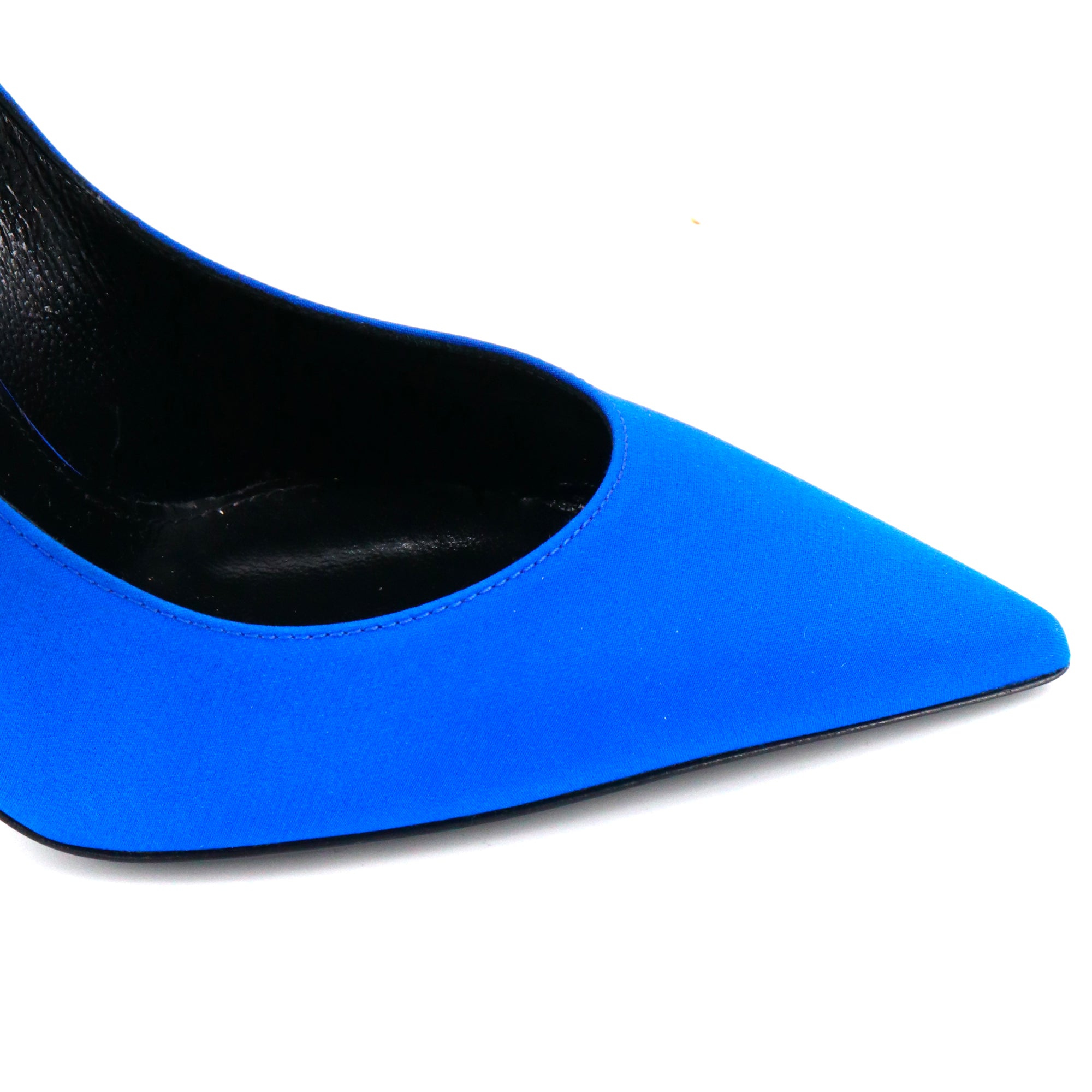 SAINT LAURENT - Escarpins Zoé Saint Laurent en tissu bleu (T37)
