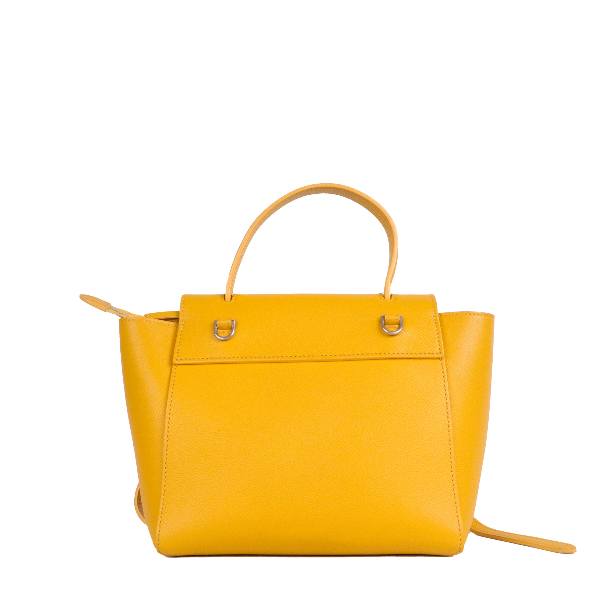 CELINE - Sac à bandoulière Belt nano Celine en cuir grainé jaune