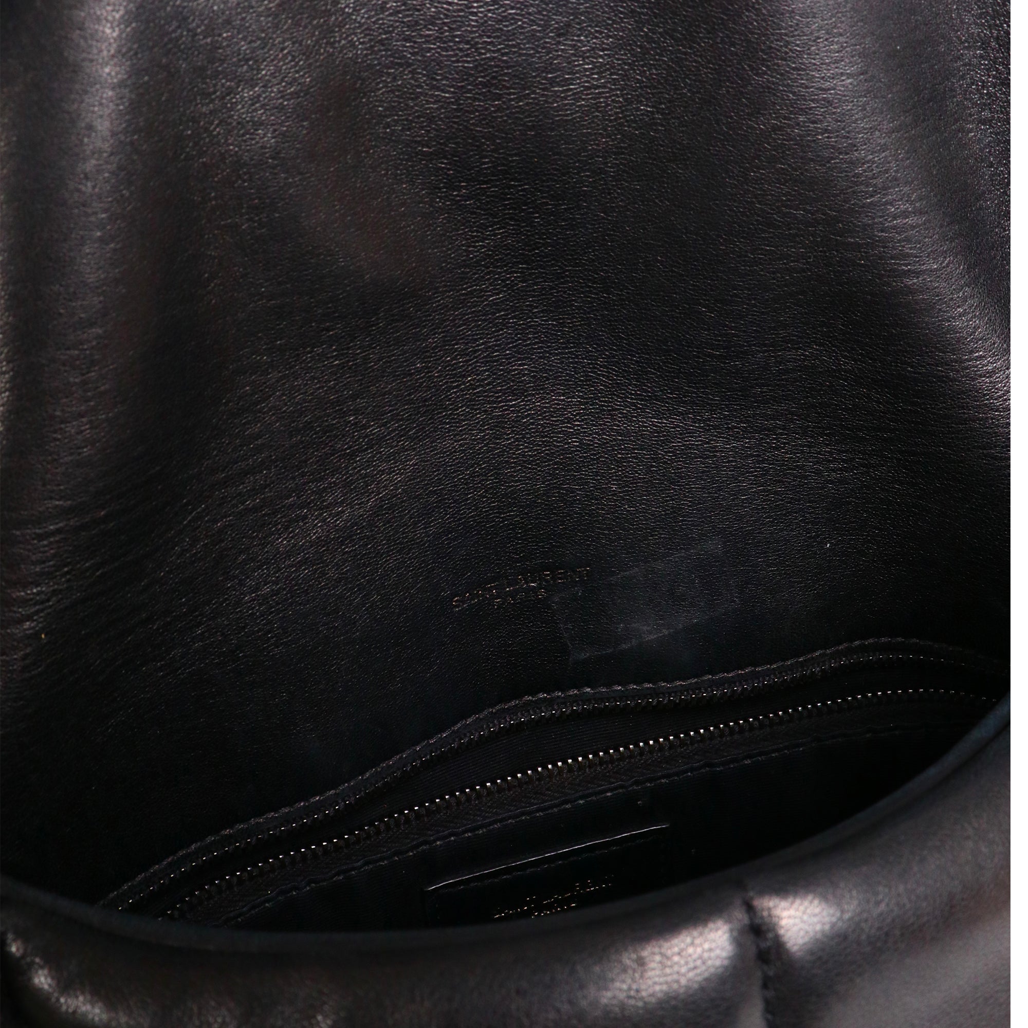 SAINT LAURENT - Sac à bandoulière Puffer medium Saint Laurent en cuir noir