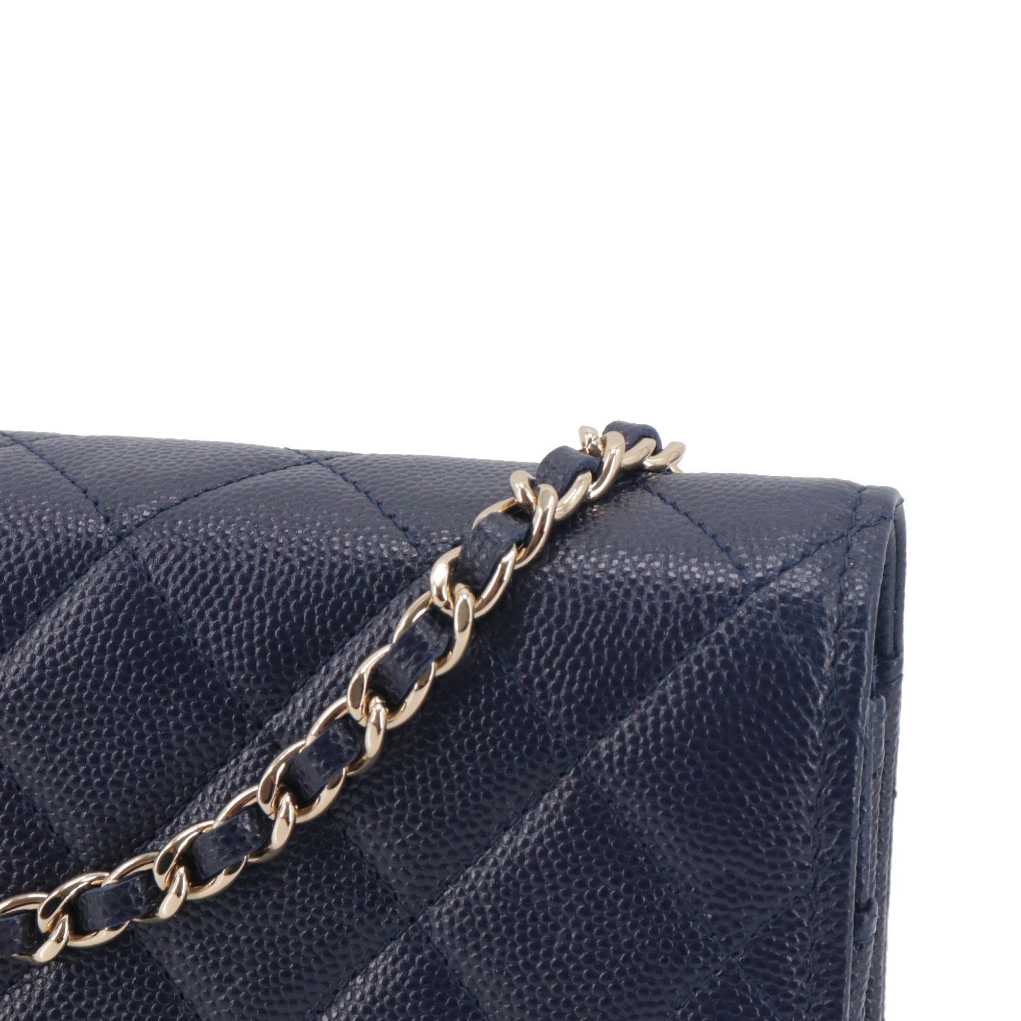 CHANEL - Sac Wallet On Chain Timeless Chanel en cuir caviar bleu marine