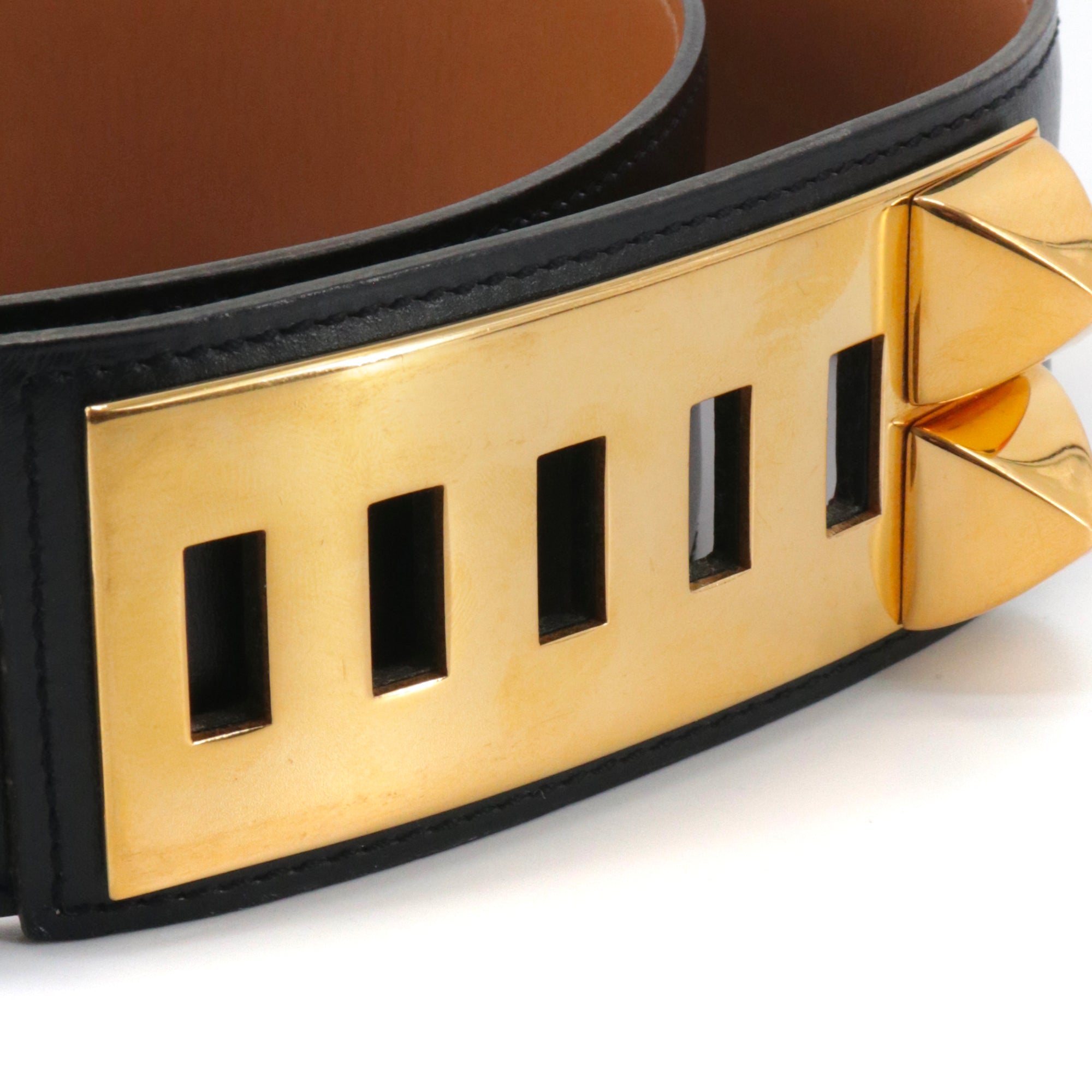 HERMÈS - Hermès Collier de Chien belt in black leather (T70)