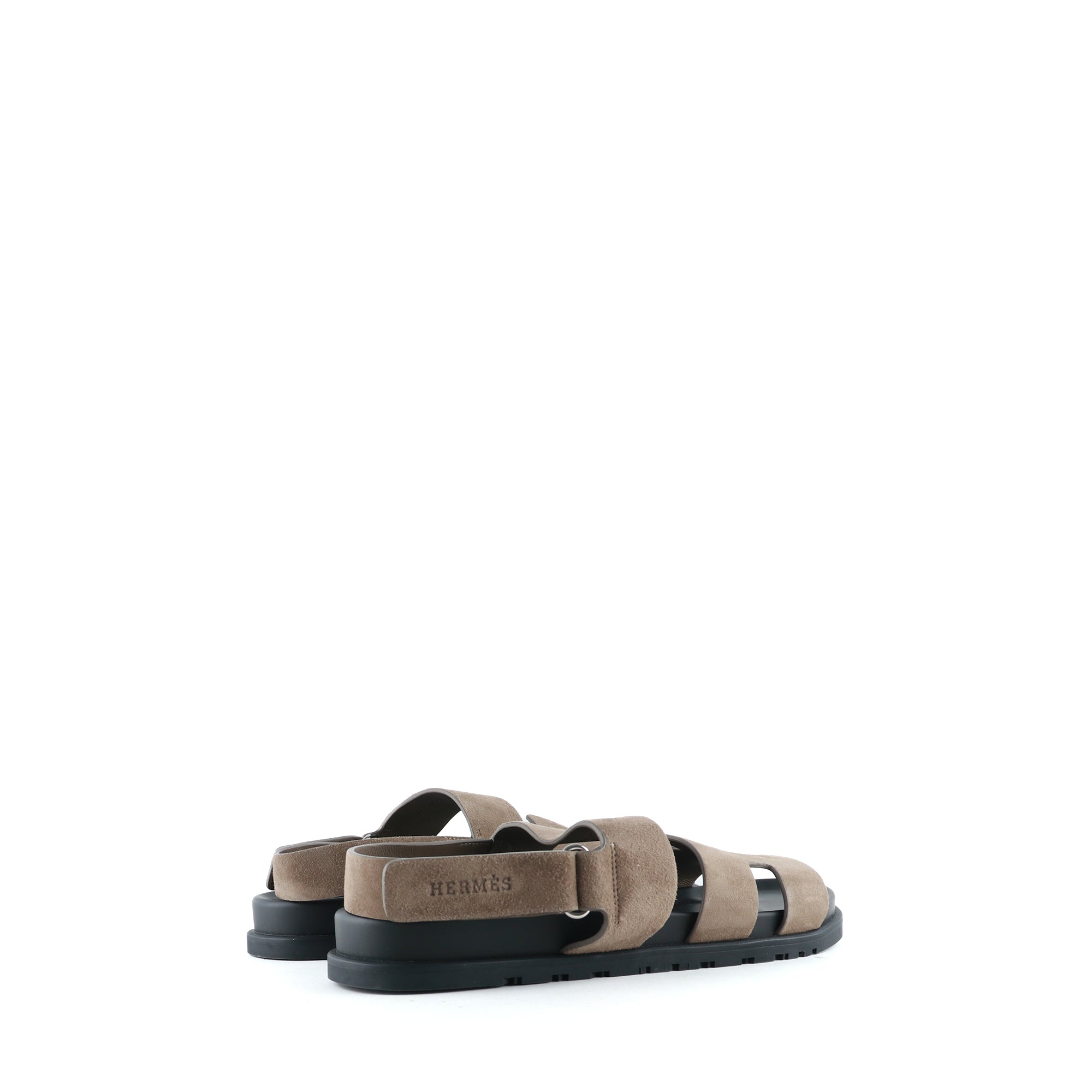 HERMÈS - Genius sandals in taupe suede (T42.5)