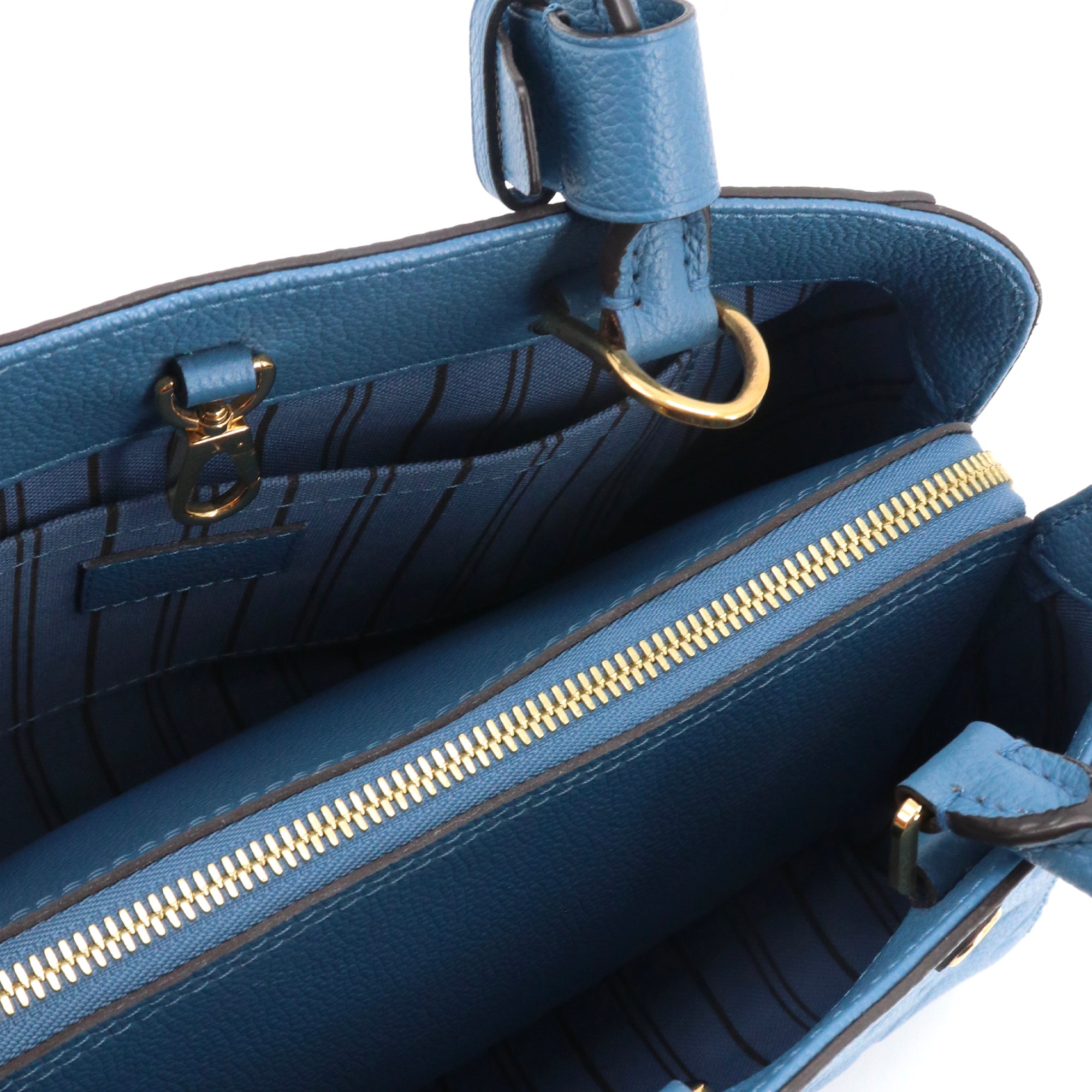 LOUIS VUITTON - Louis Vuitton Montaigne PM handbag in blue empreinte leather