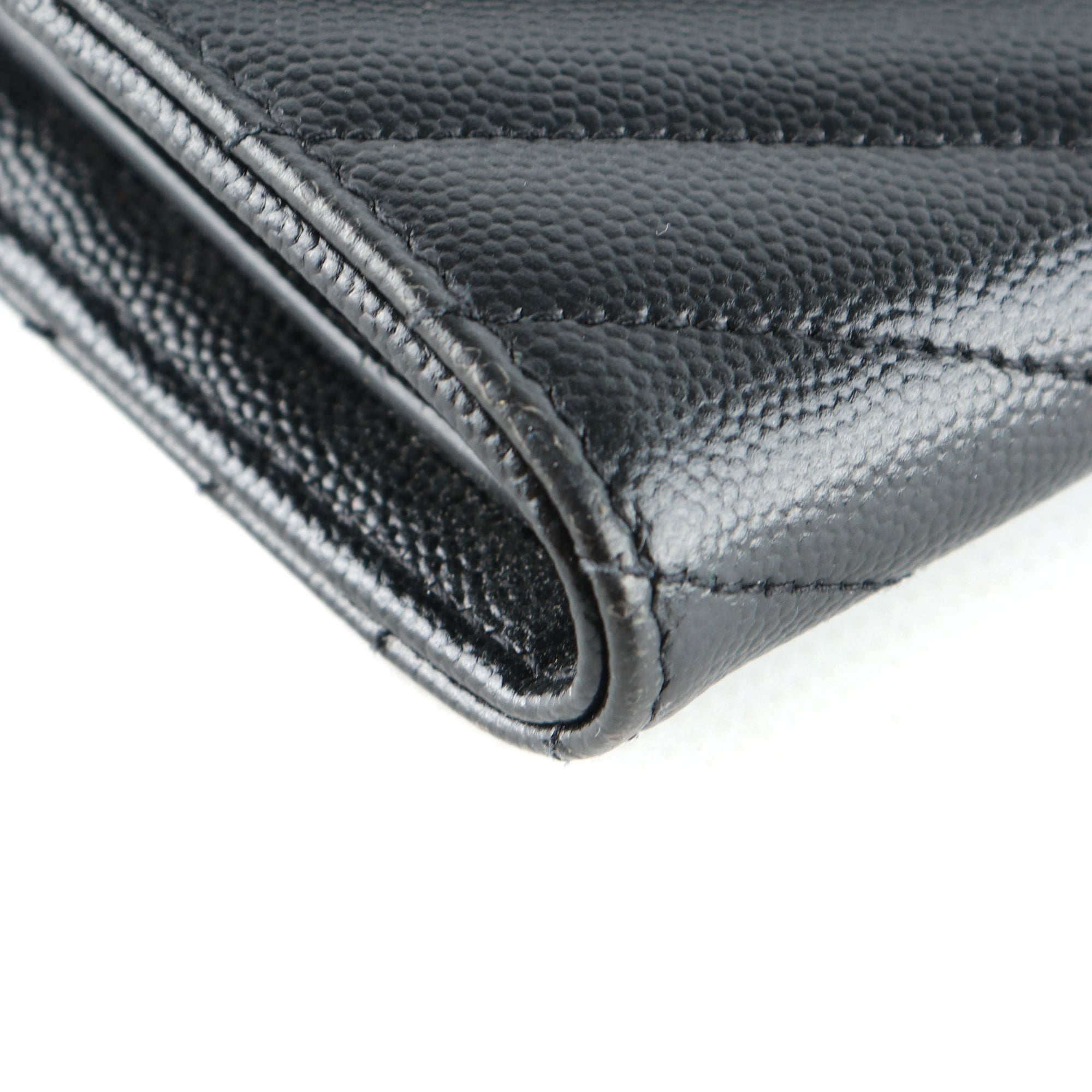 SAINT LAURENT - Grand Portefeuille Cassandre en cuir grainé
