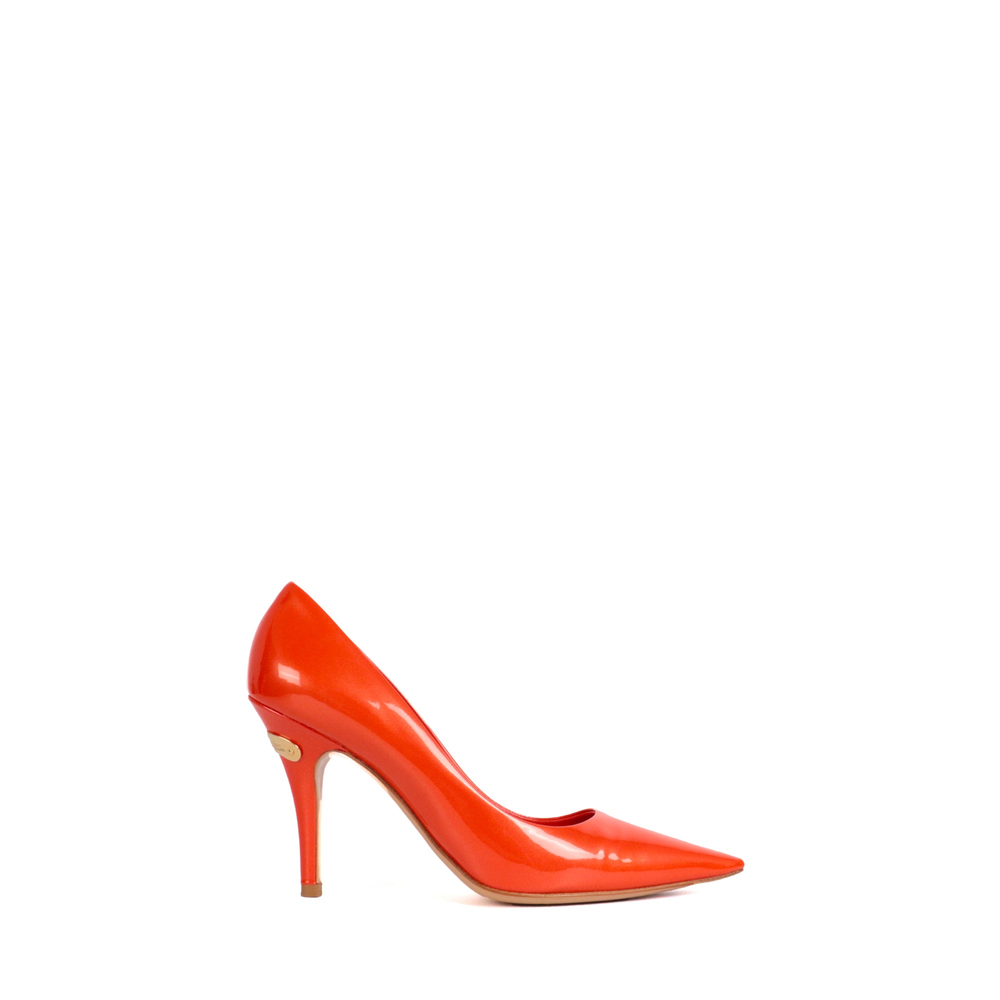 LOUIS VUITTON - Escarpins Louis Vuitton en cuir verni orange (T37,5)