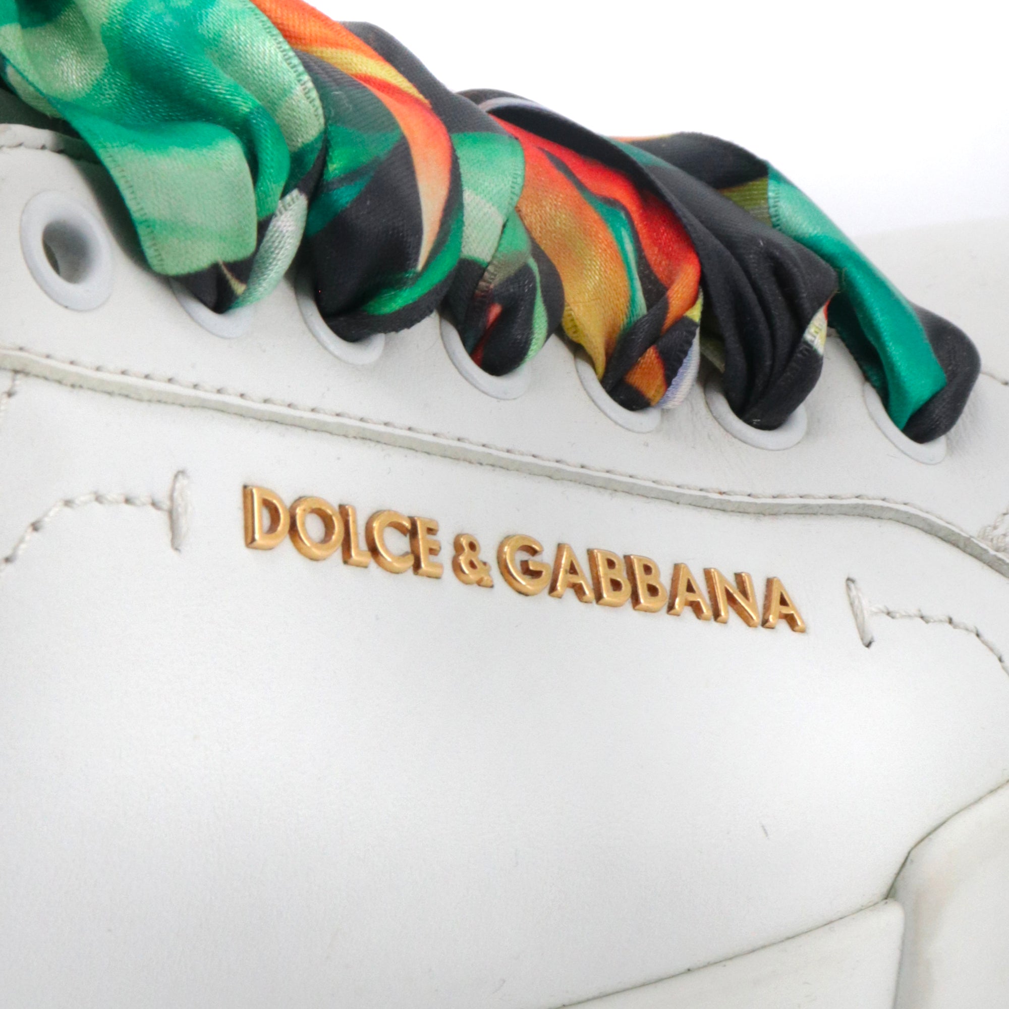 DOLCE &amp; GABBANA - Dolce &amp; Gabbana Portofino sneakers in white leather (T38)