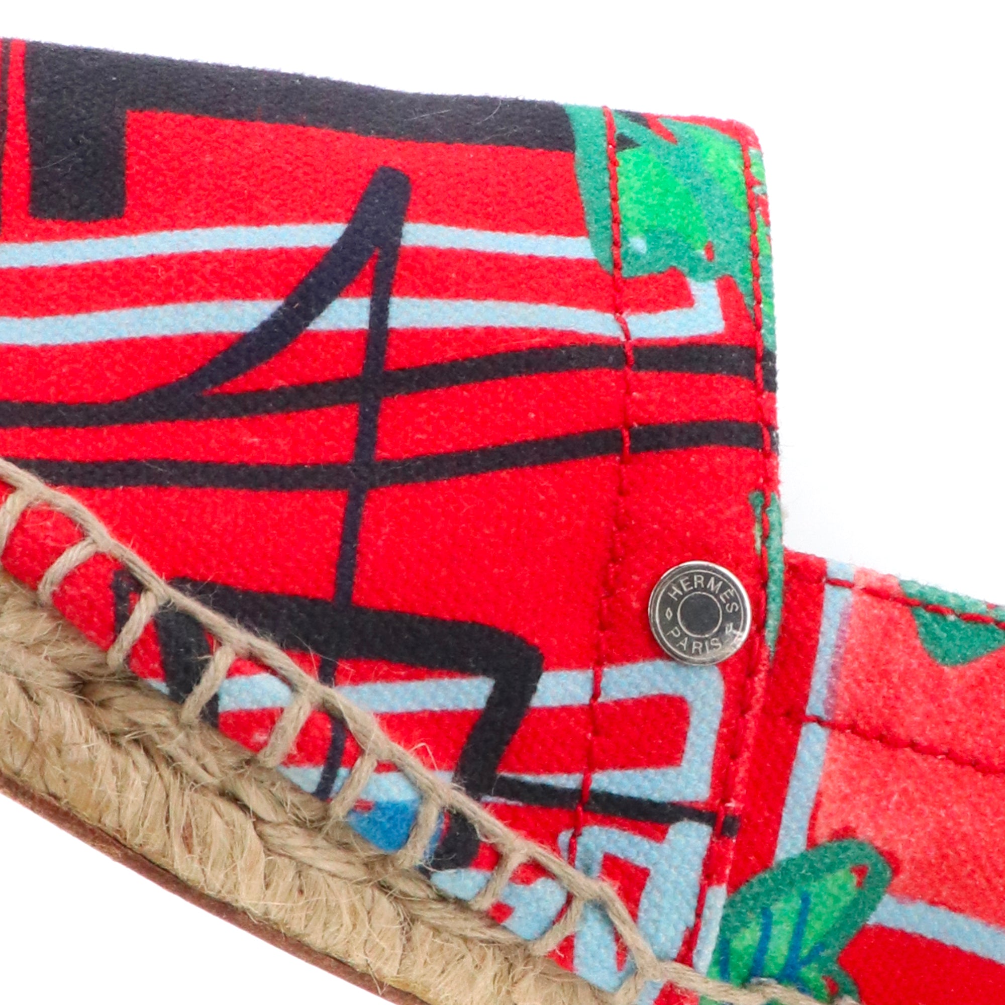 HERMÈS - Espadrilles Malaga Hermès en toile multicolore (T37)