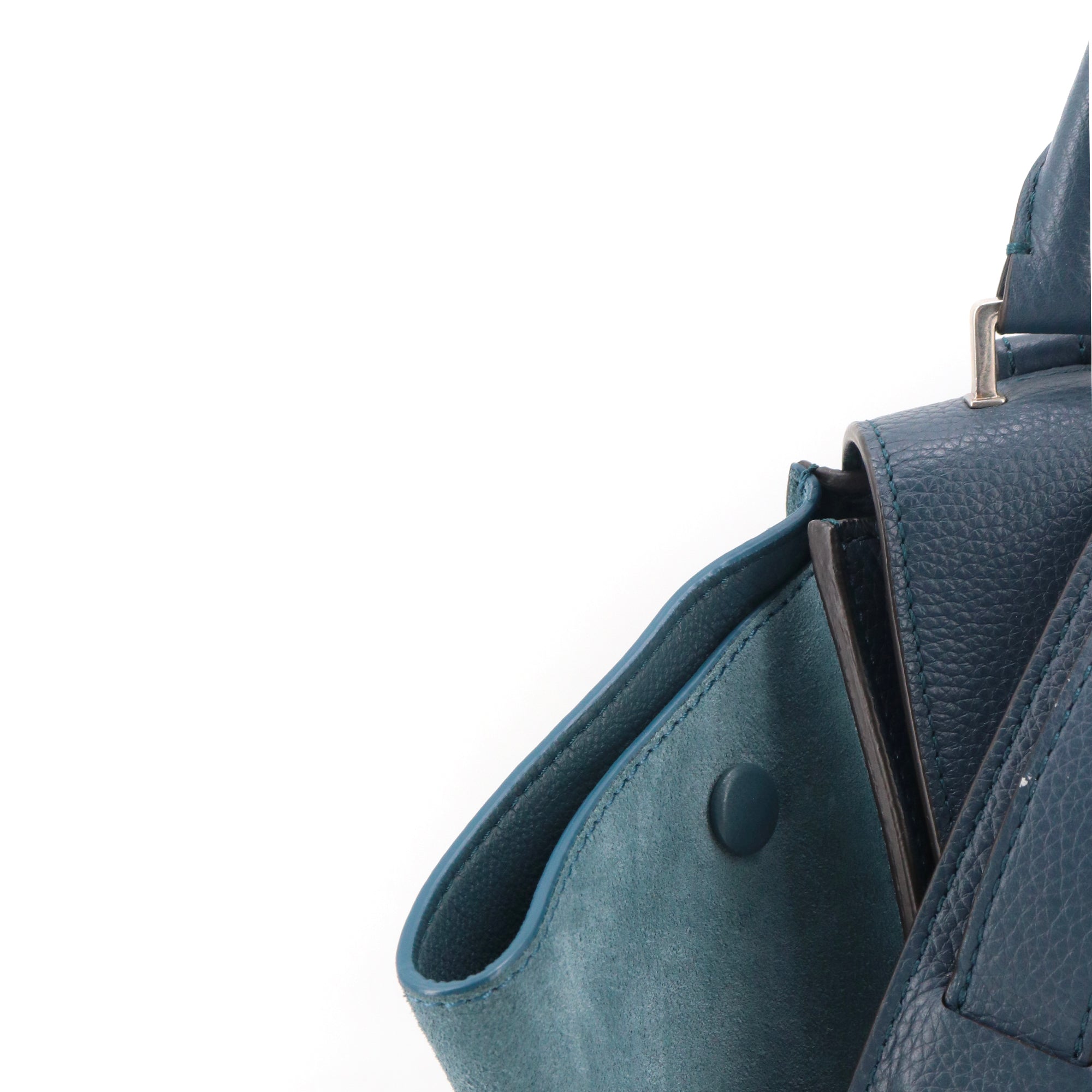 CELINE - Sac à main Trapeze Medium Celine en cuir grainé bleu marine