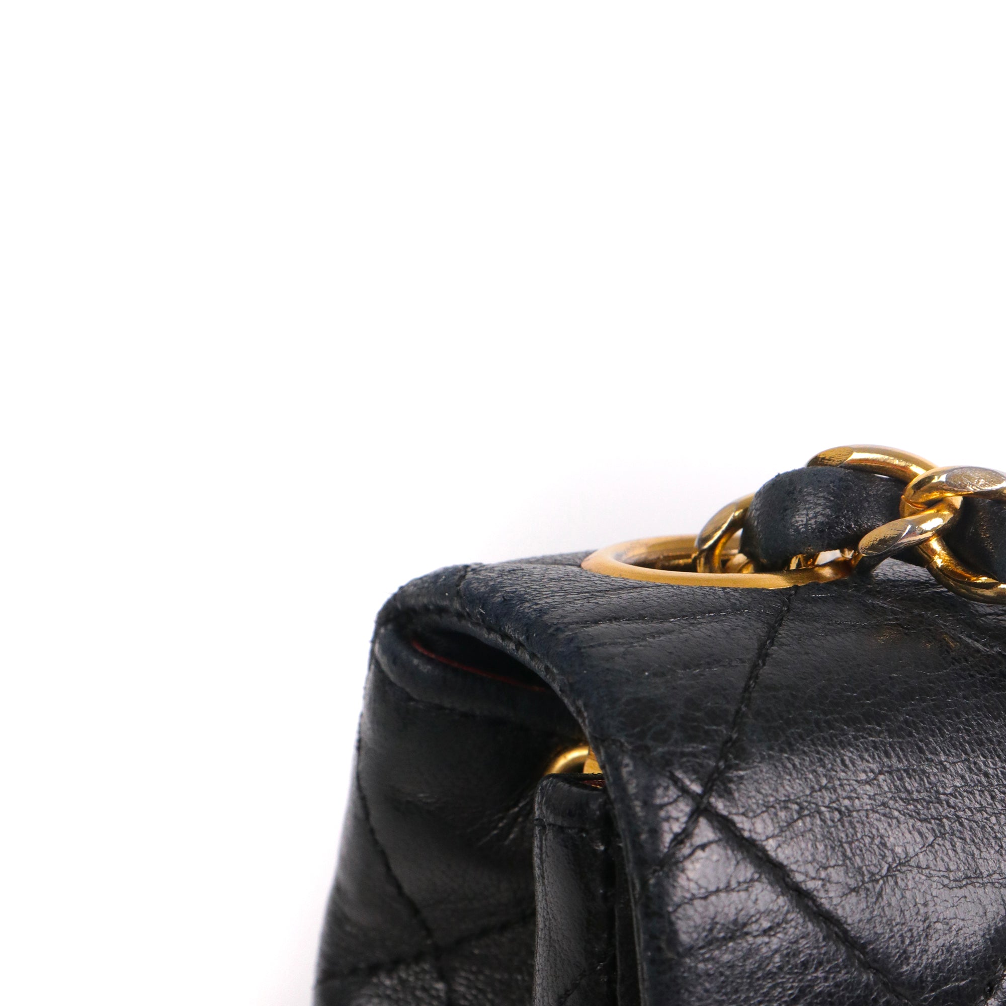 CHANEL - Sac à bandoulière Classique/Timeless Mini Square Chanel en cuir noir vintage