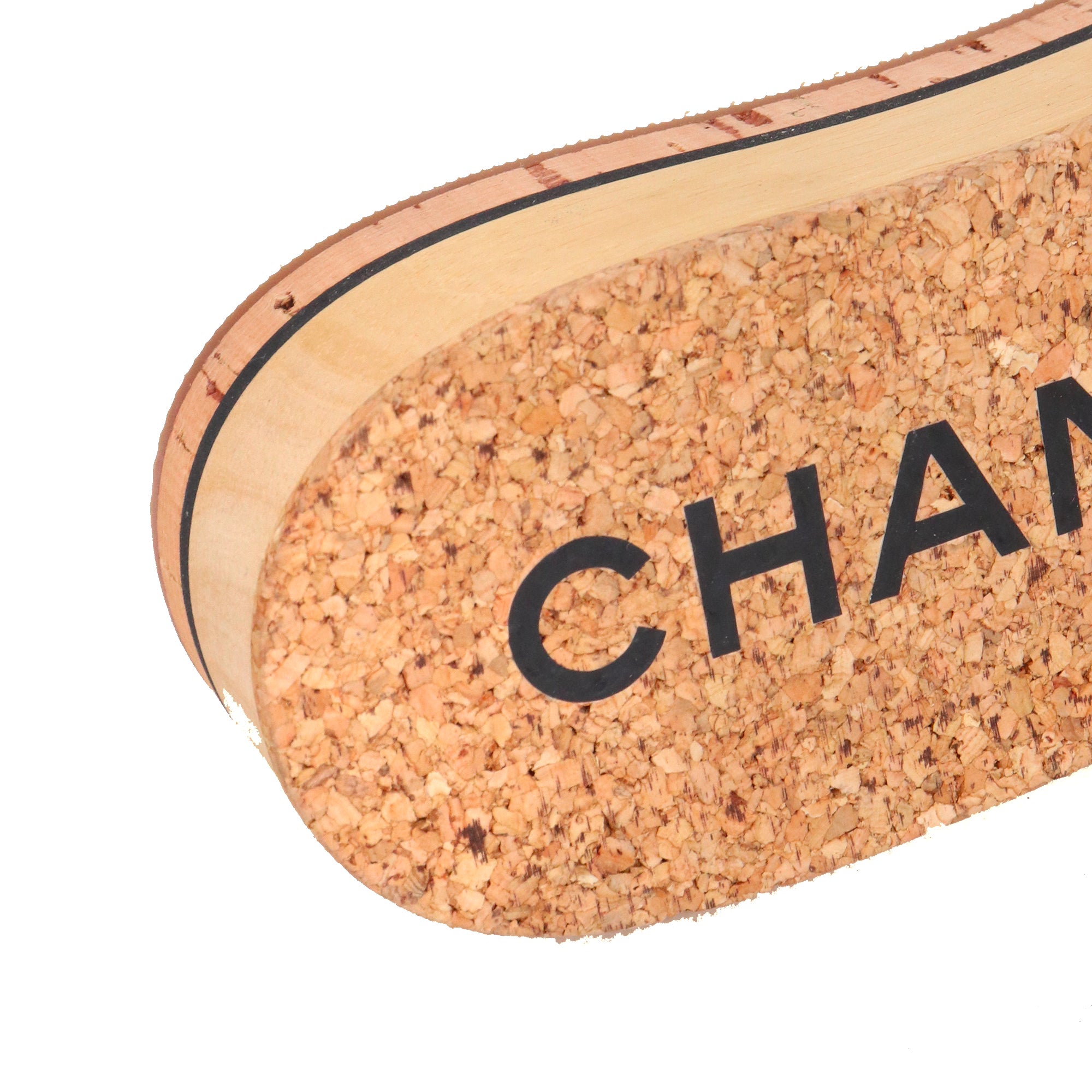CHANEL - Sandales CC Chanel en daim et liège (T37)