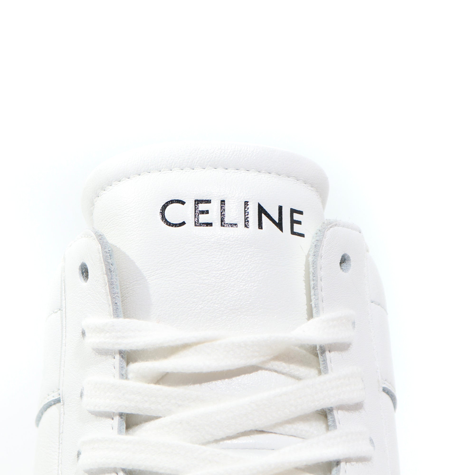 CELINE - Block high-top sneakers in white leather (T38)