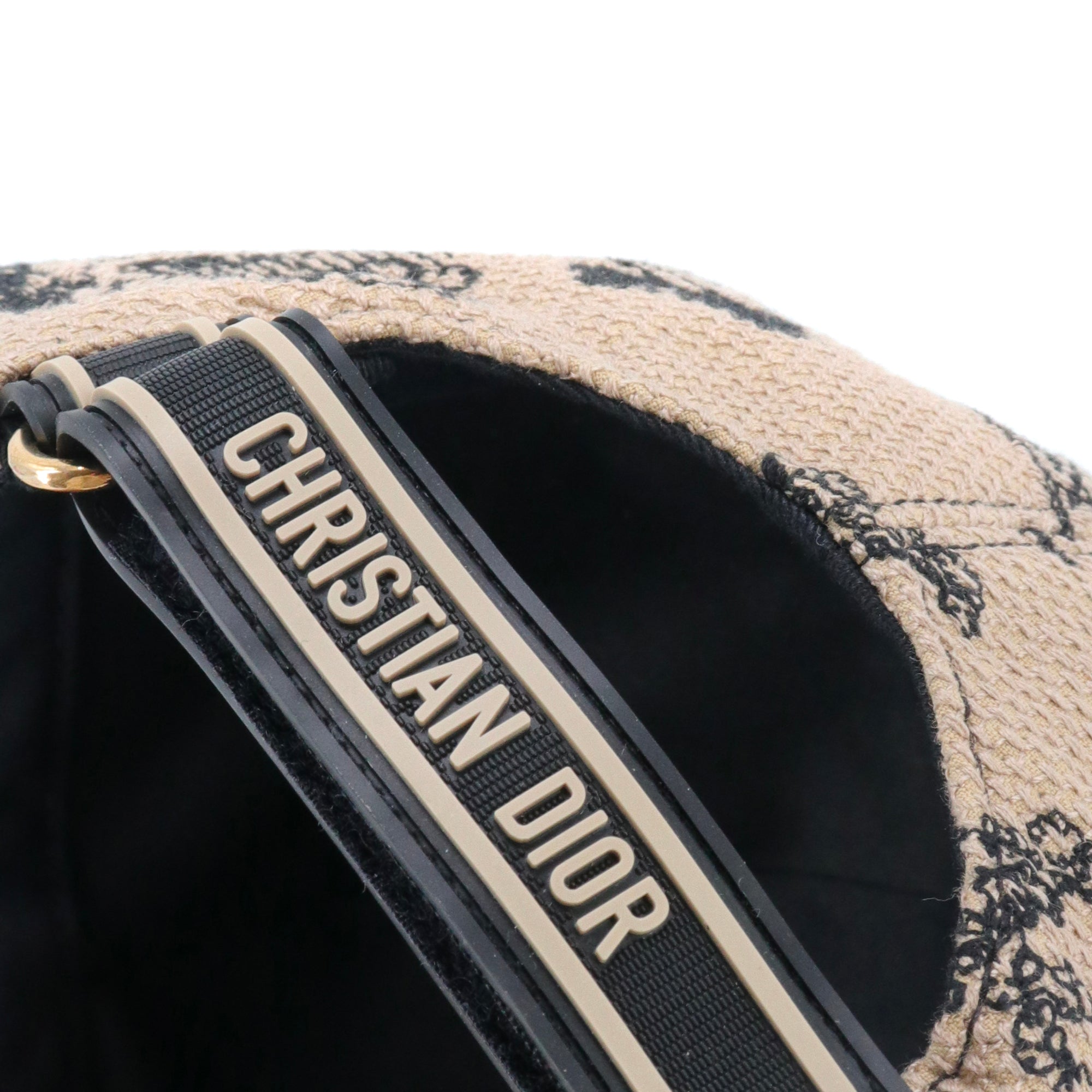 DIOR - Casquette D-Player Dior en toile de jouy beige (T58)