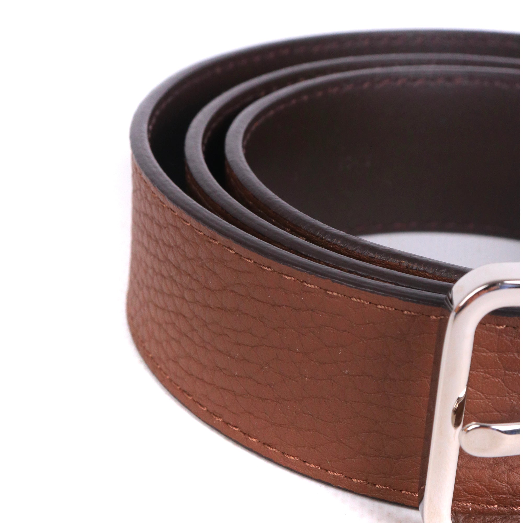 LOUIS VUITTON - Ceinture Louis Vuitton en cuir grainé marron (T100)