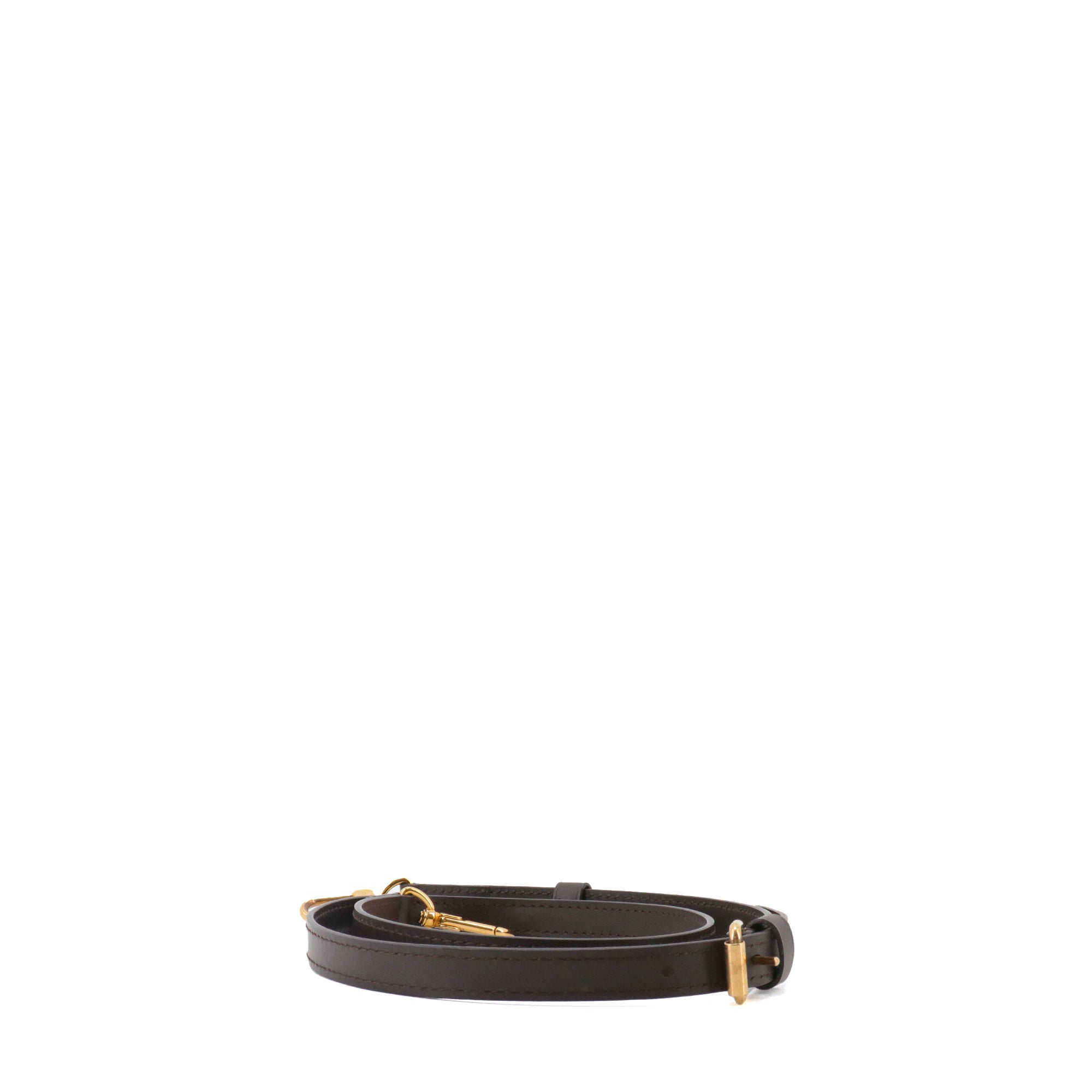 LOUIS VUITTON - Louis Vuitton adjustable bag strap in brown leather
