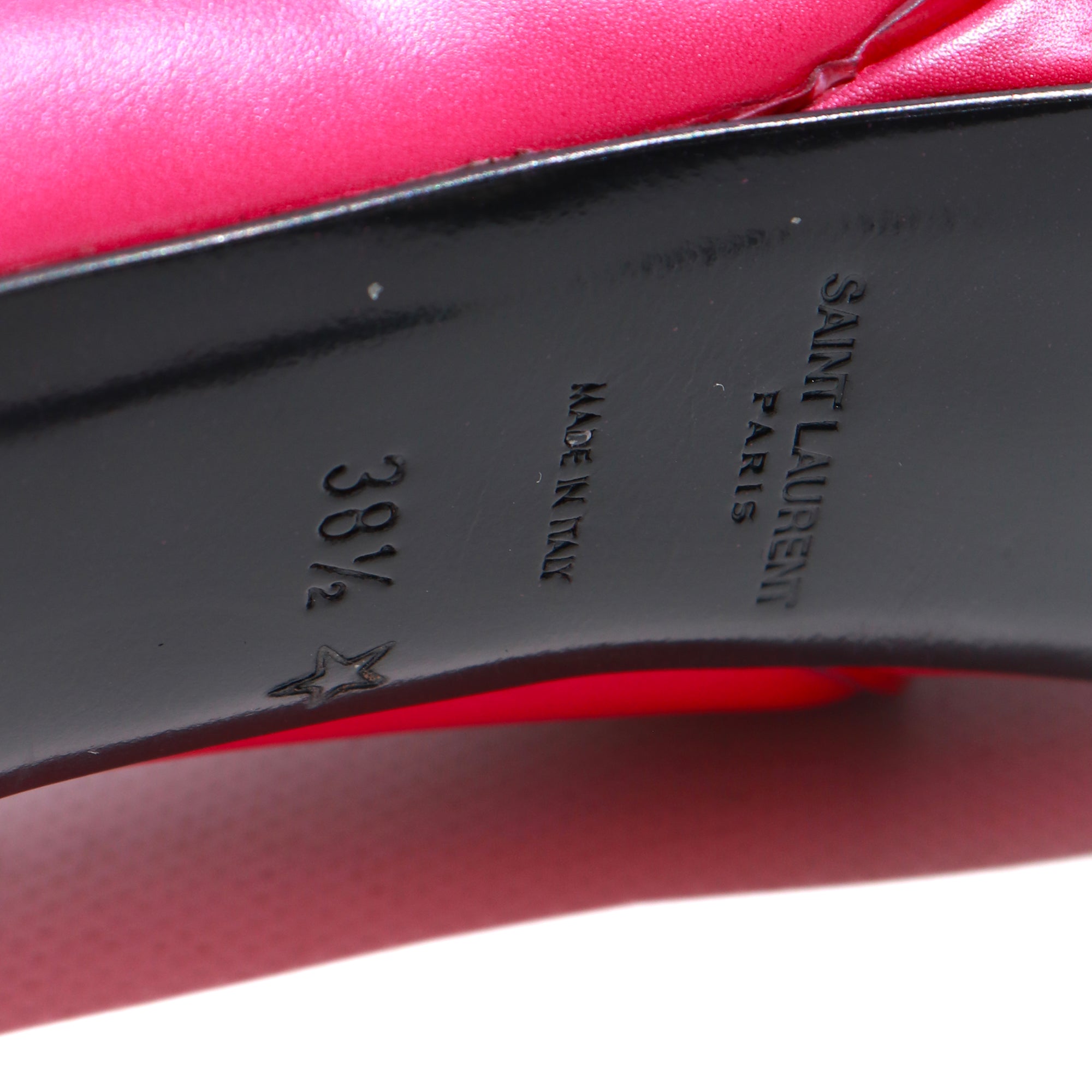 SAINT LAURENT - Escarpins Janis en cuir lisse fushia (T38,5)