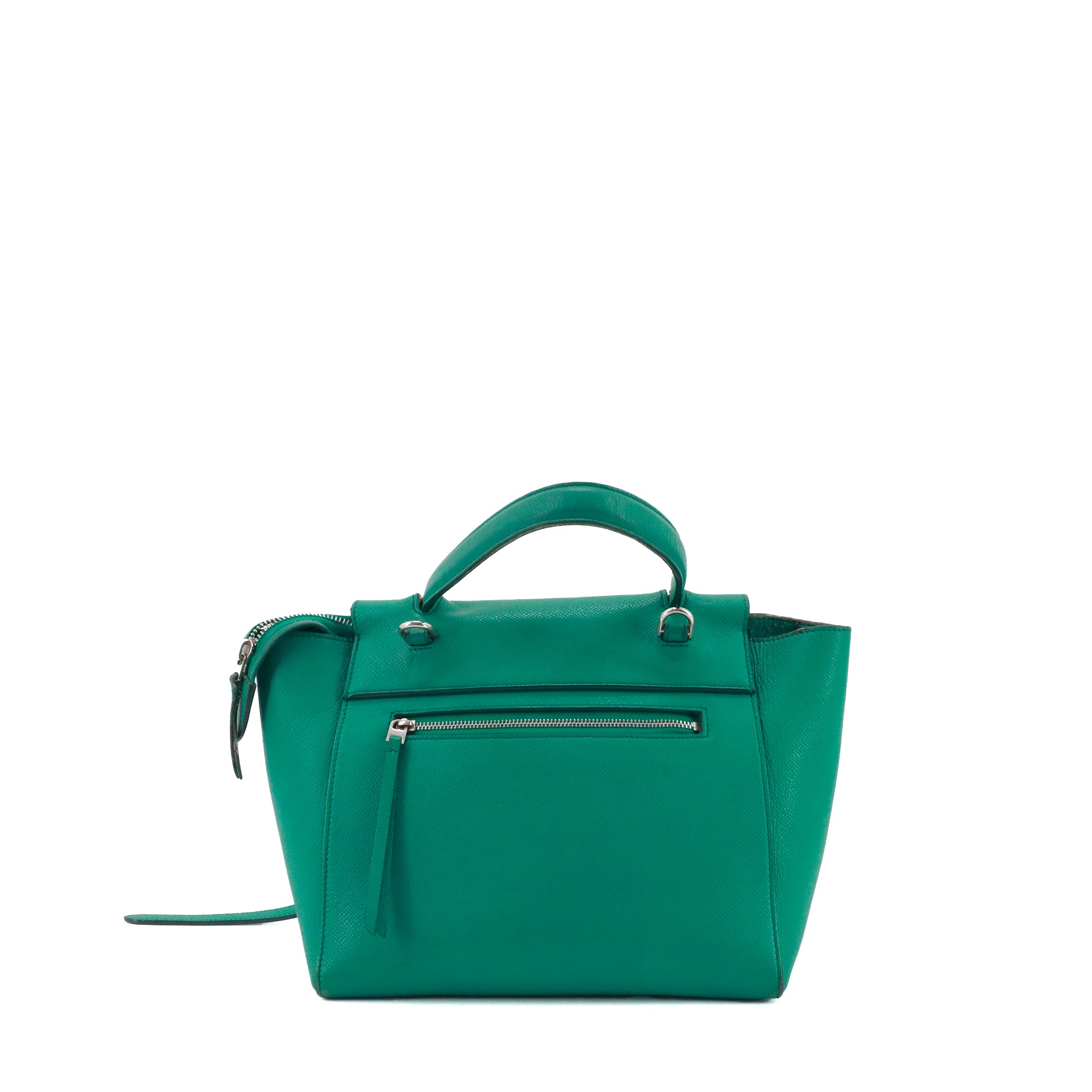 CELINE - Sac à bandoulière Belt Nano Celine en cuir grainé vert jade
