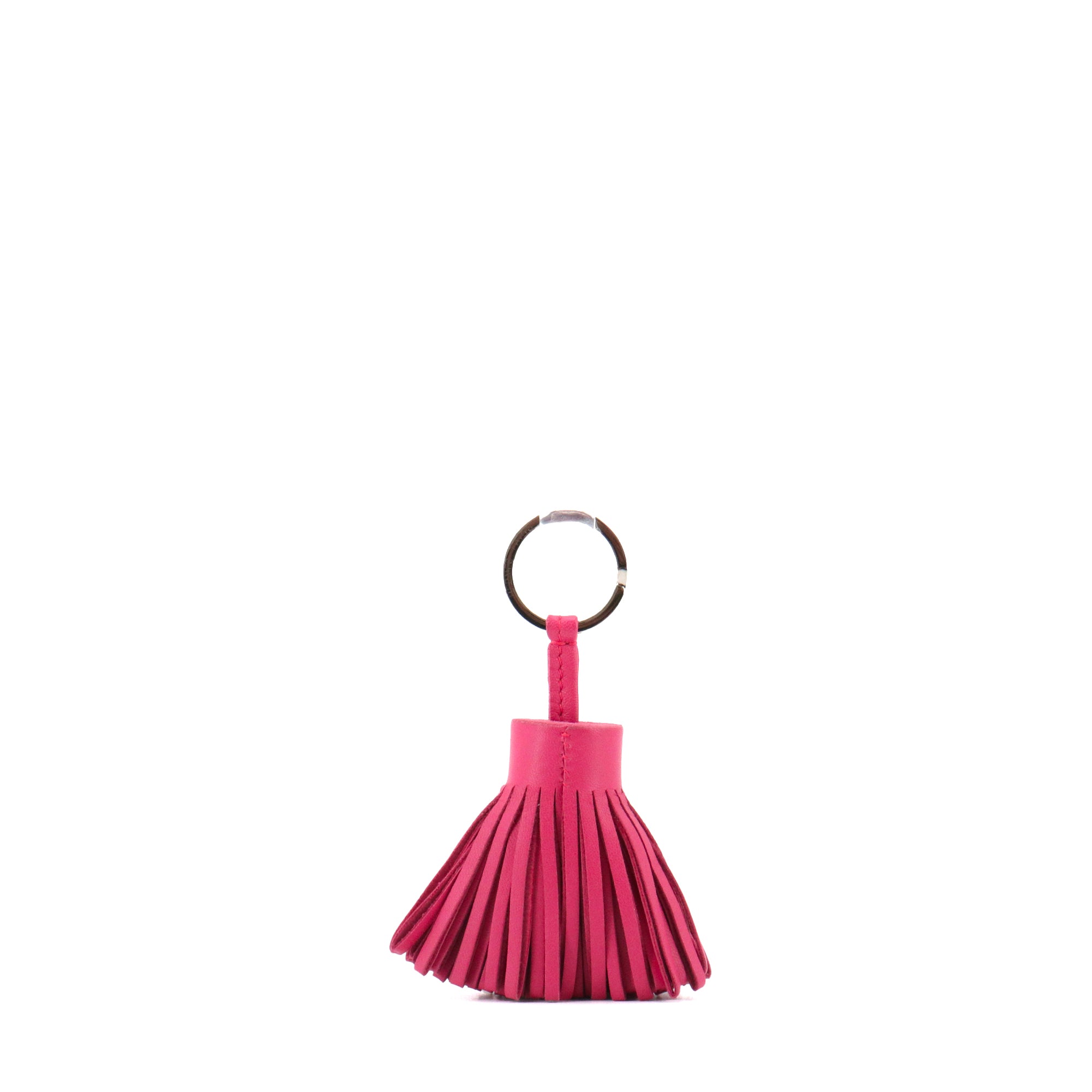 HERMÈS - Porte clés Carmen Hermès en cuir fuchsia