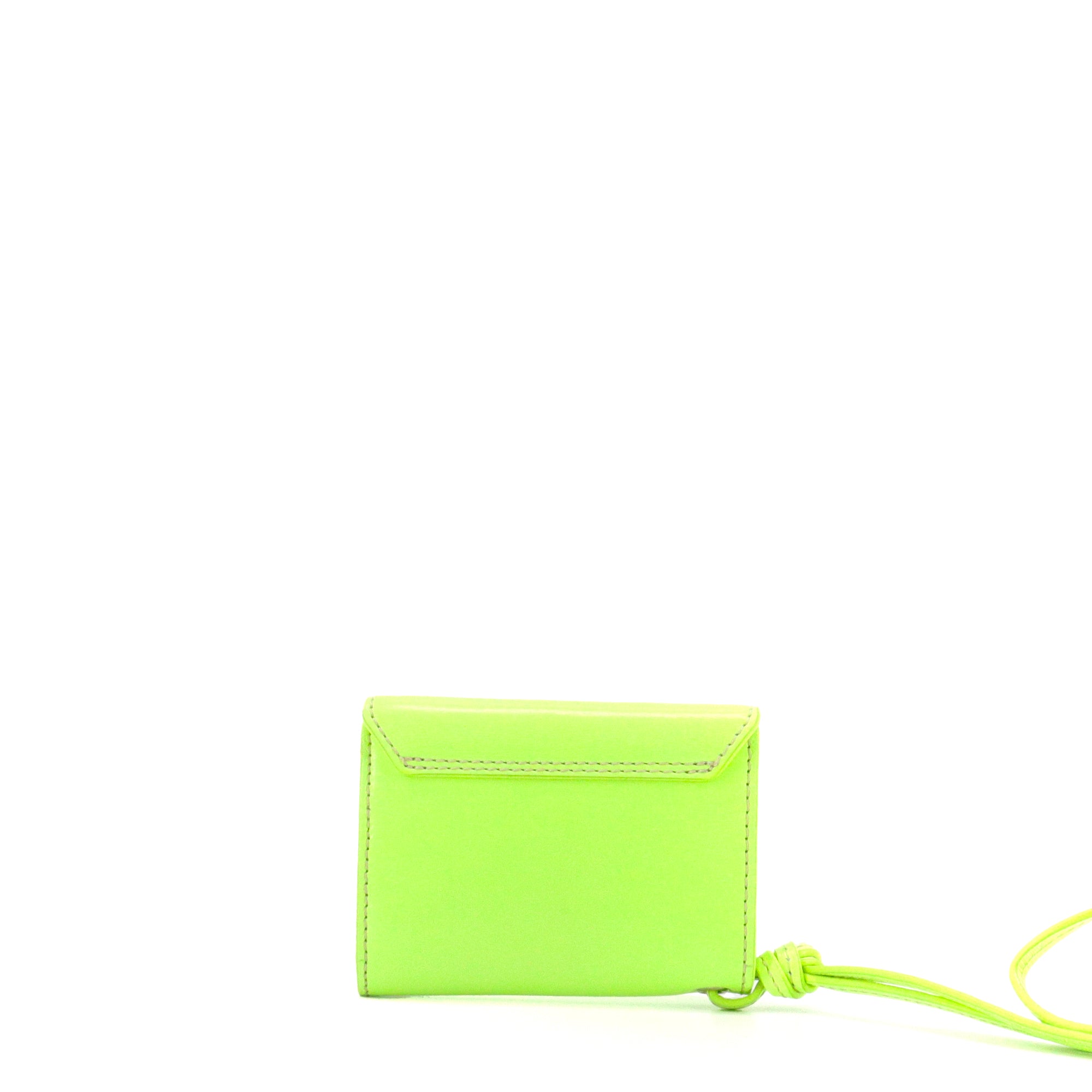 JACQUEMUS - Le Porte Jacquemus card holder in fluorescent green leather