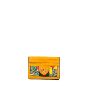 GUCCI - Gucci Flora GG card holder in leather and floral canvas