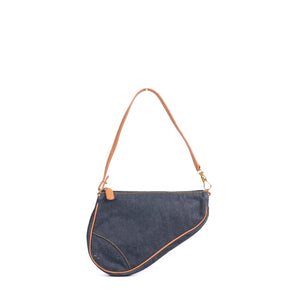 DIOR - Sac à épaule Saddle small Dior en denim vintage