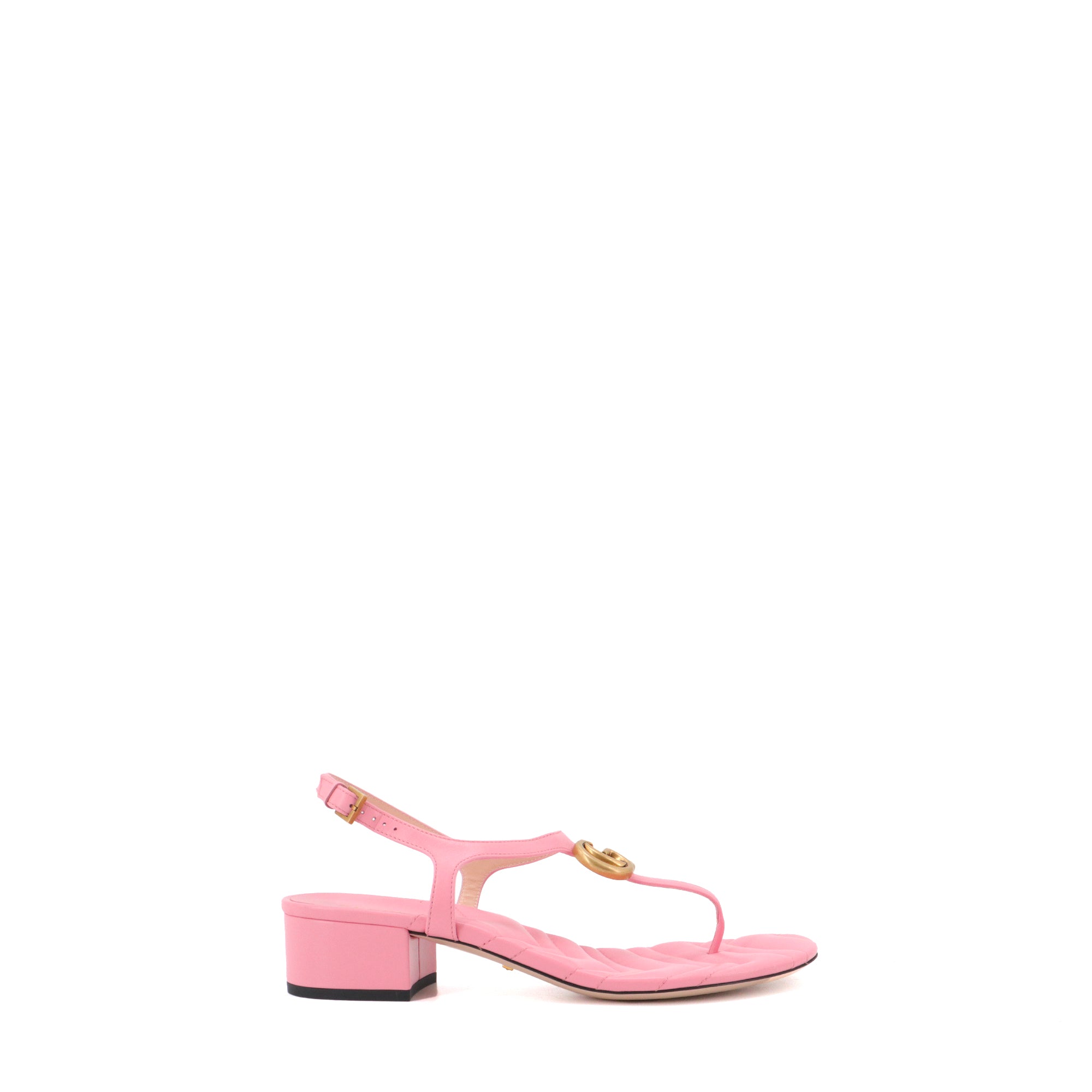 GUCCI - Sandales GG Gucci en cuir rose (T39.5)