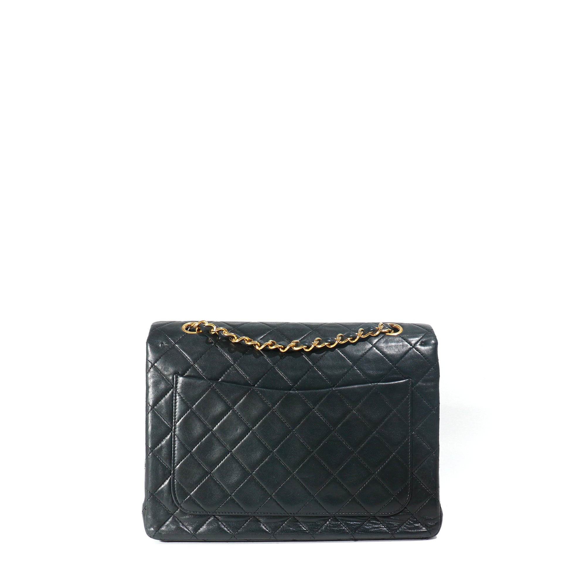 CHANEL - Timeless 25 double flap handbag in vintage black quilted leather