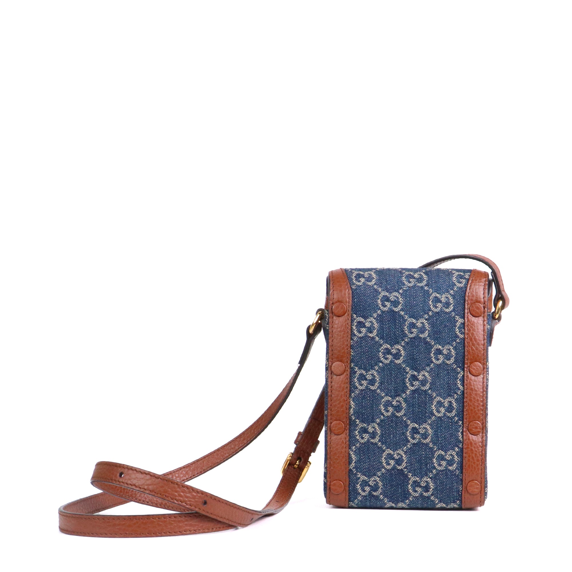 GUCCI - Sac à bandoulière Horsebit 1955 Gucci en denim bleu marine