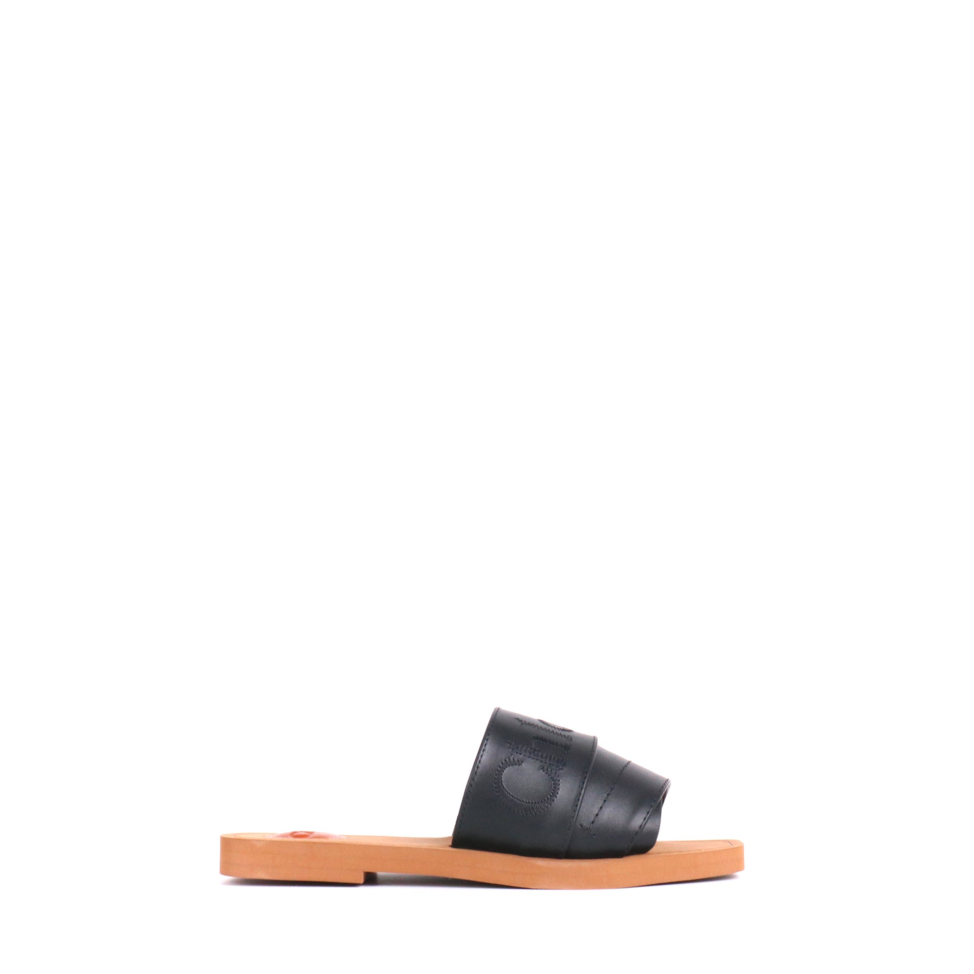 CHLOÉ - Sandales Woody Chloé en cuir noir (T38)