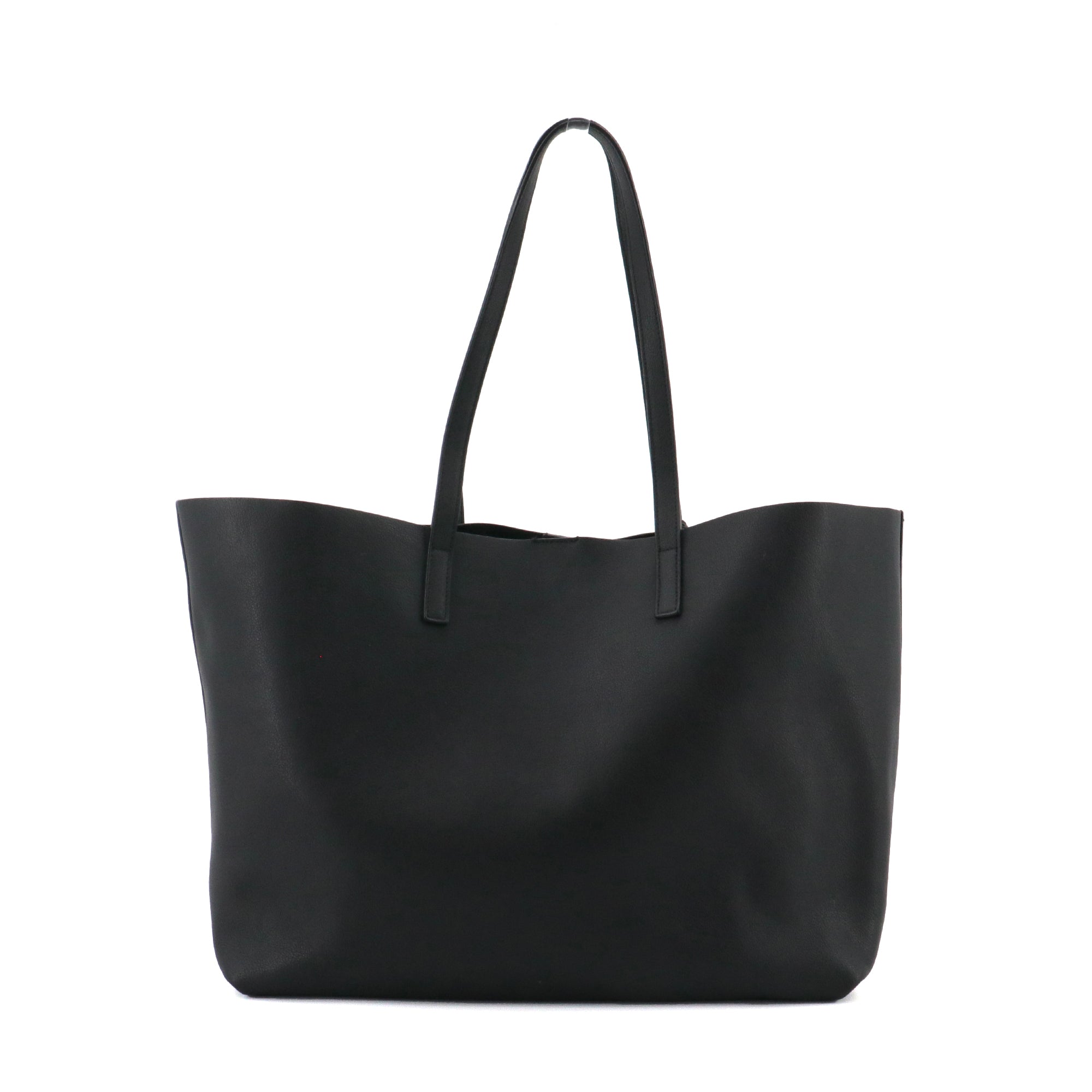 SAINT LAURENT - Sac cabas Shopping E/W Saint Laurent en cuir grainé noir