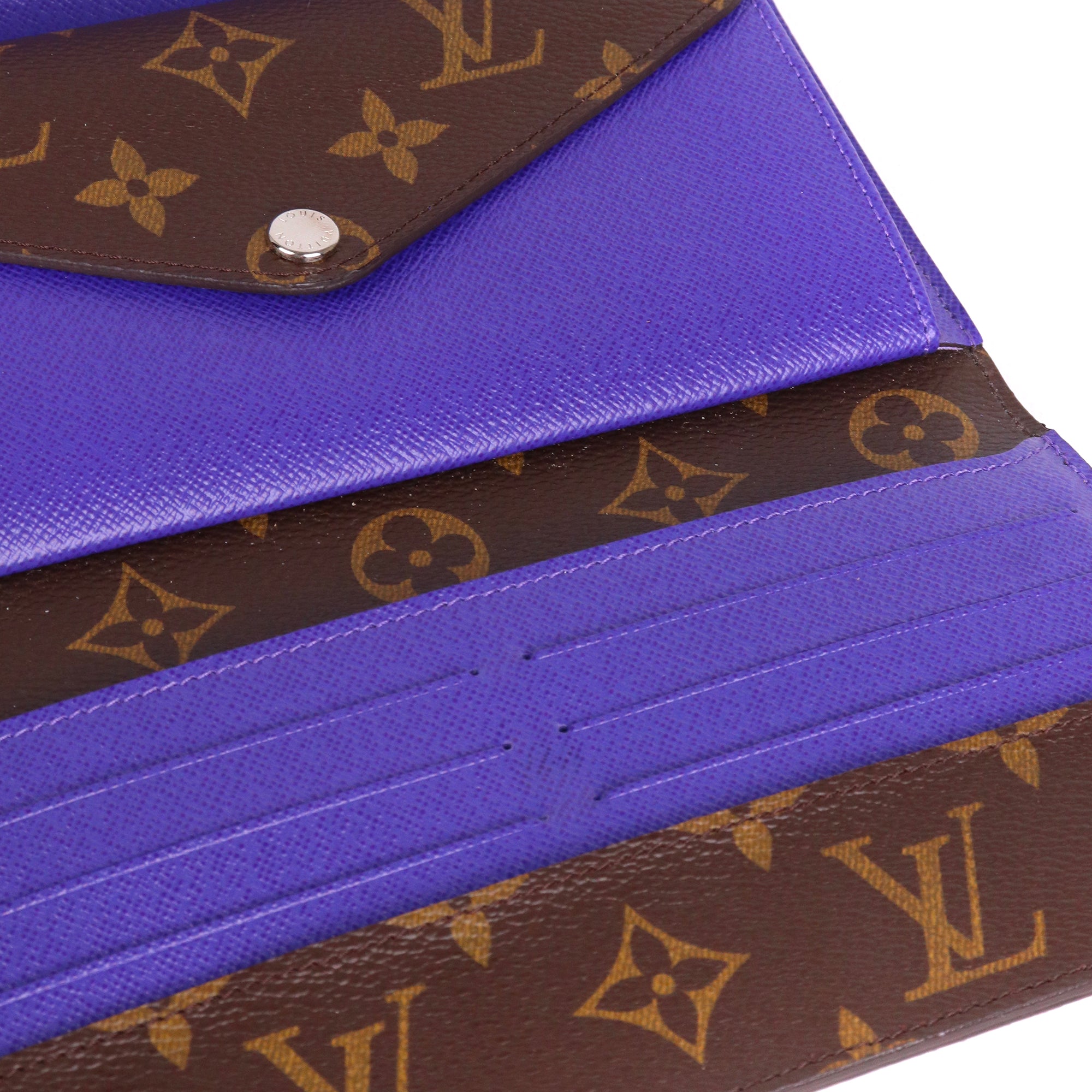 LOUIS VUITTON - Portefeuille Marie-Lou Louis Vuitton en toile monogrammée et cuir épi violet