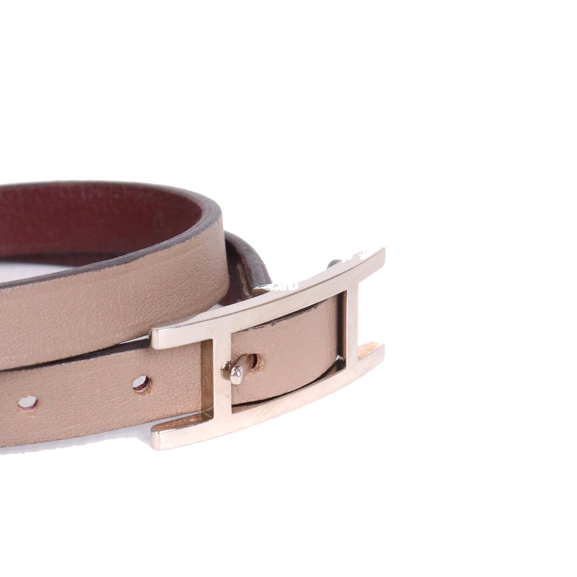 HERMÈS - Behapi Double Tour bracelet in black and gold leather