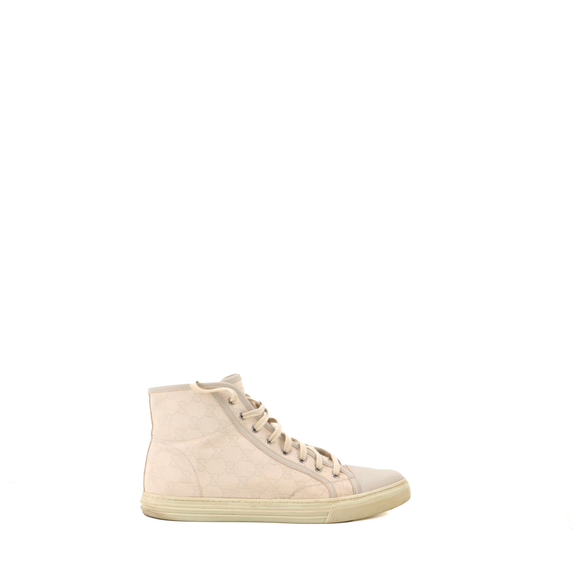 GUCCI - Gucci high-top sneakers in beige canvas (T45)