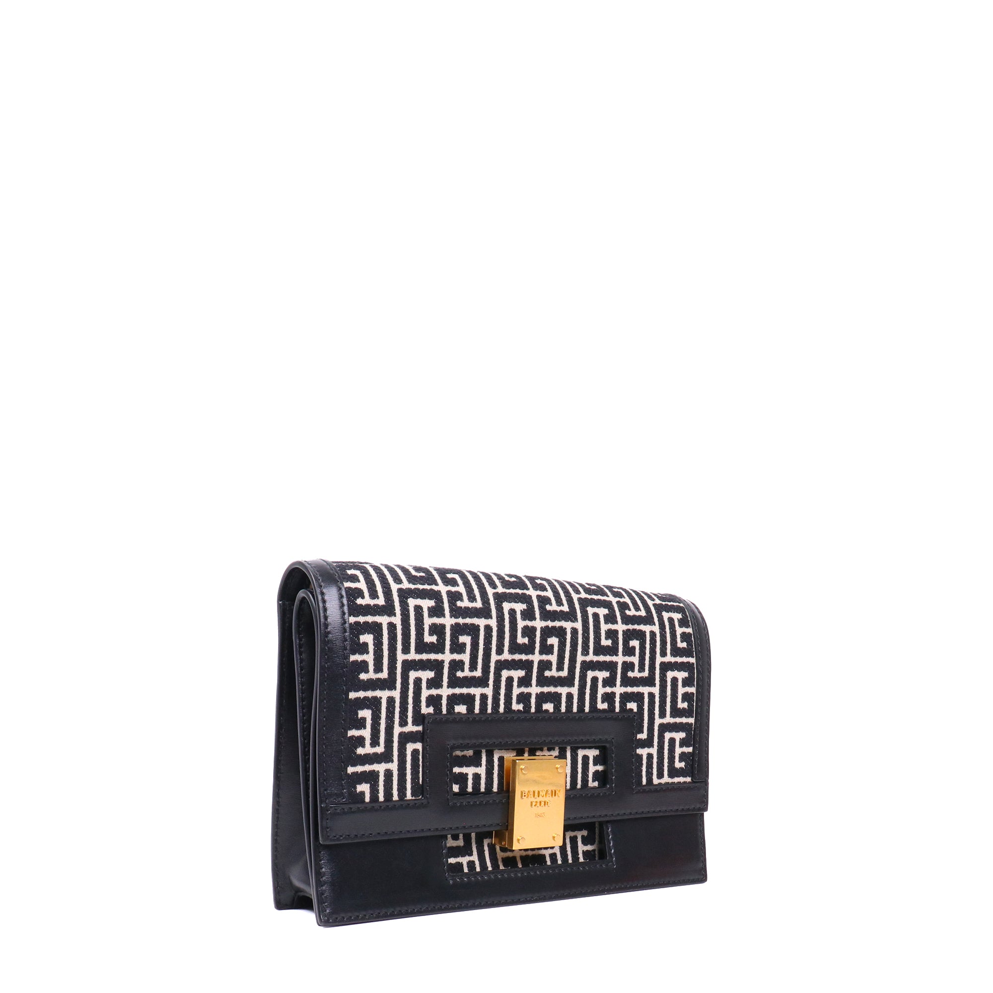 BALMAIN - B-Buzz 22 shoulder bag in leather and canvas