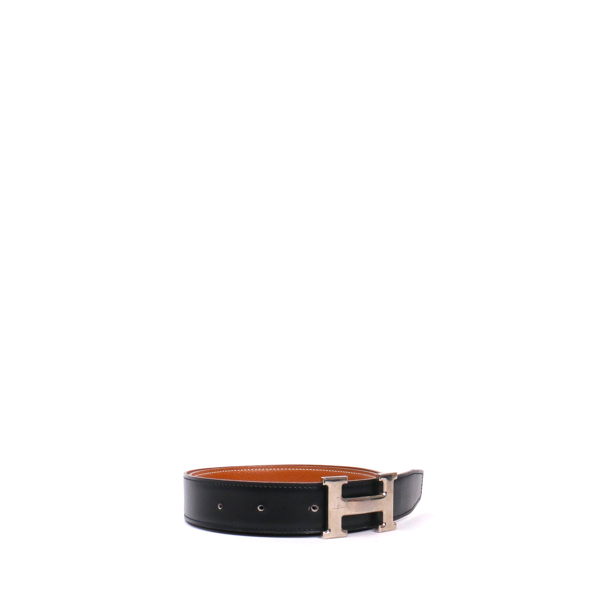 HERMÈS - Reversible belt with gold buckle (T75)