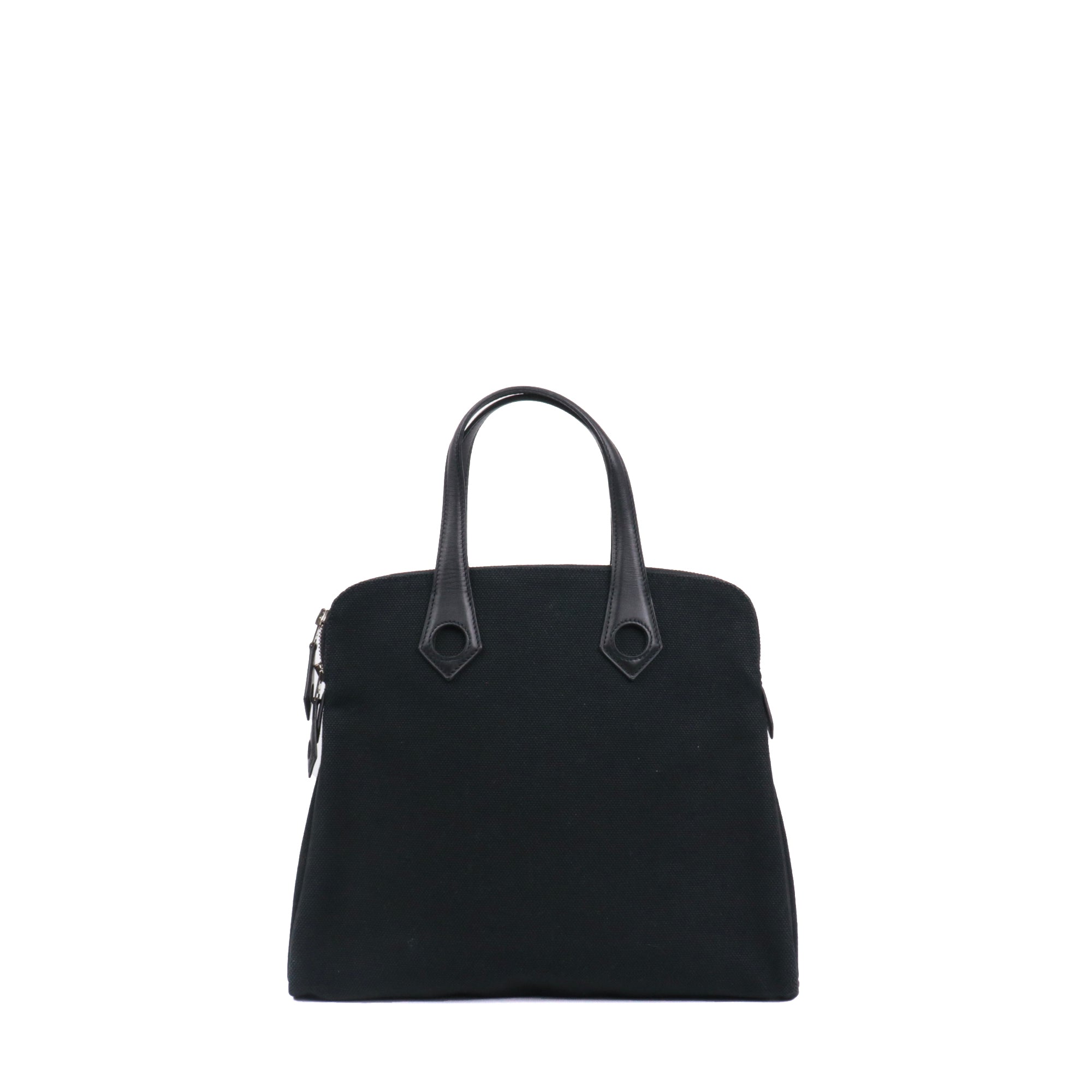 HERMÈS - Sac à main Ibu Hermès en toile noire